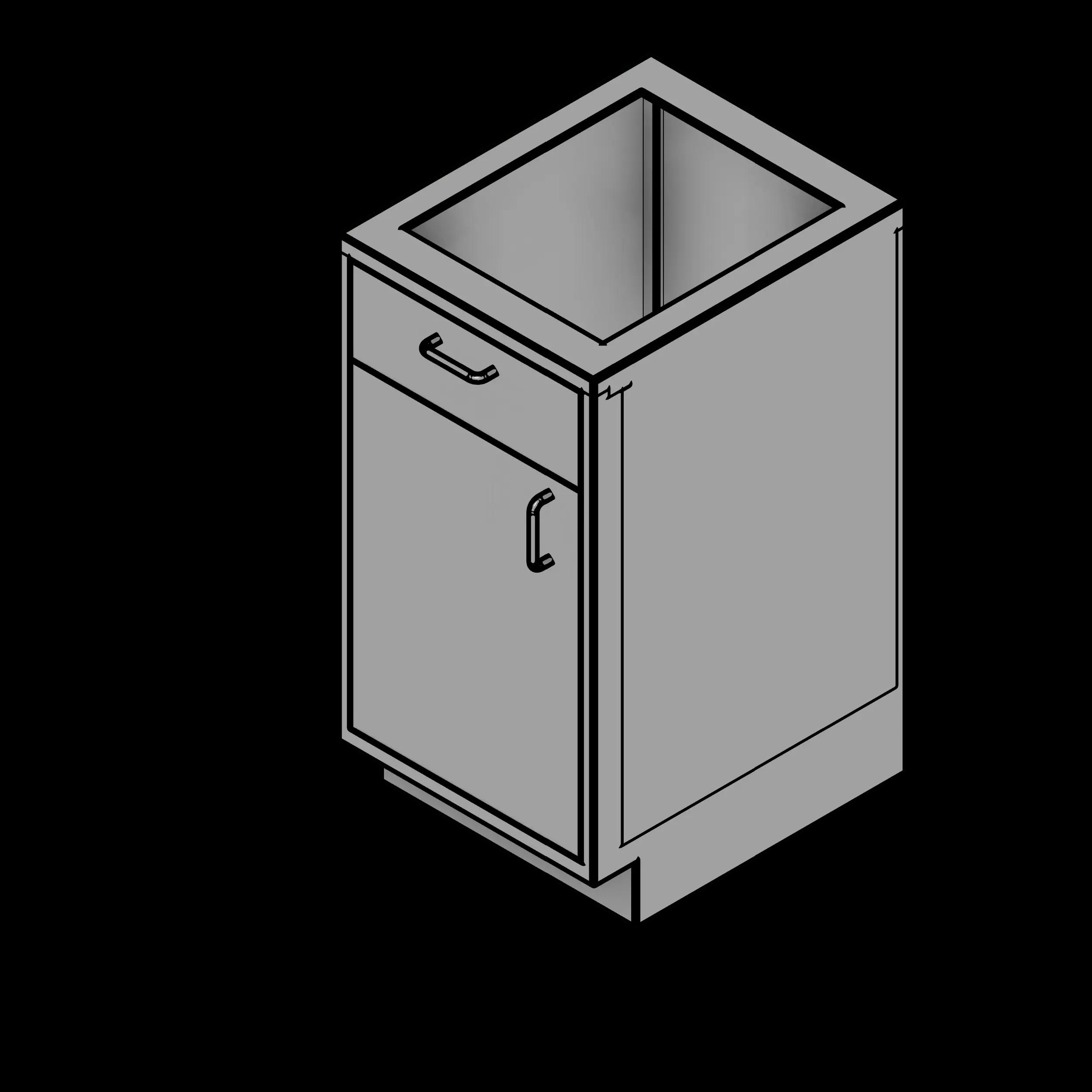  SSG Cabinet Base 1 Door 1 Drawer SST Left Hinge Solid Door