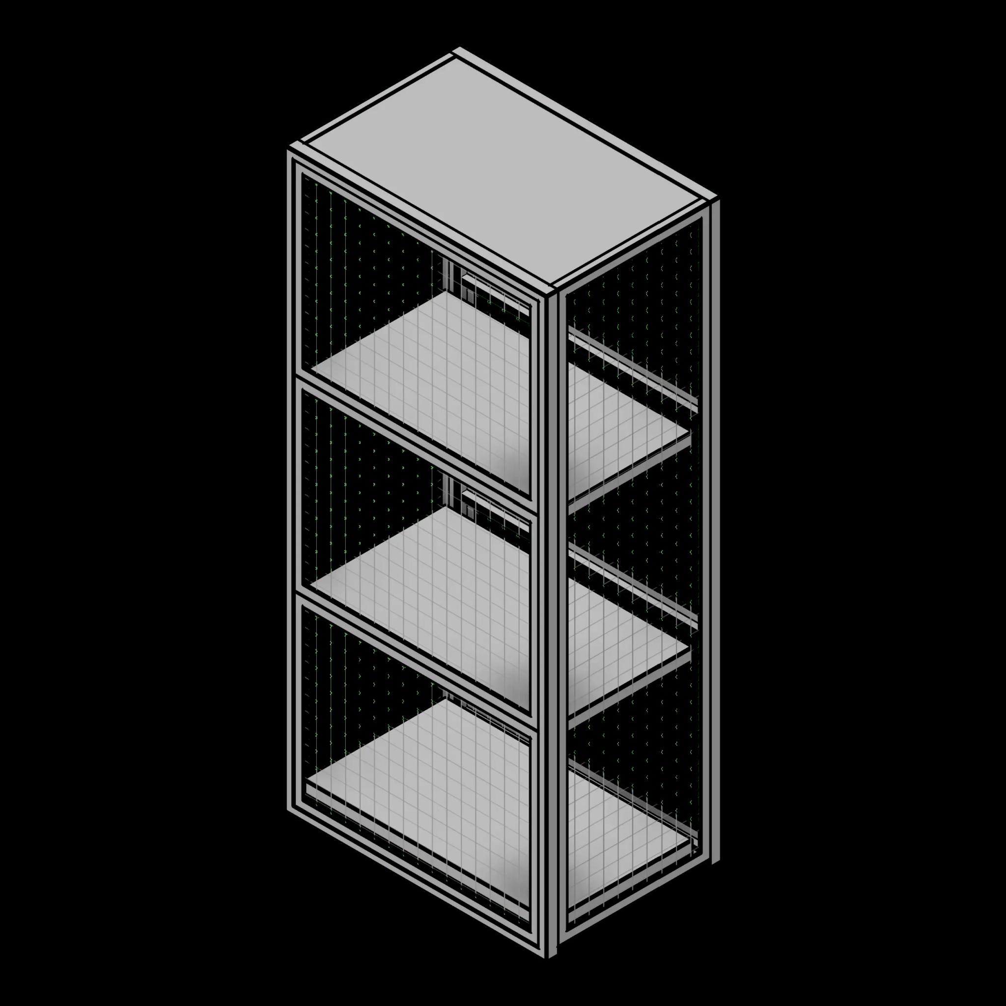 SSG Locker Tiered Wire Pass-Through PWR 3 Tier