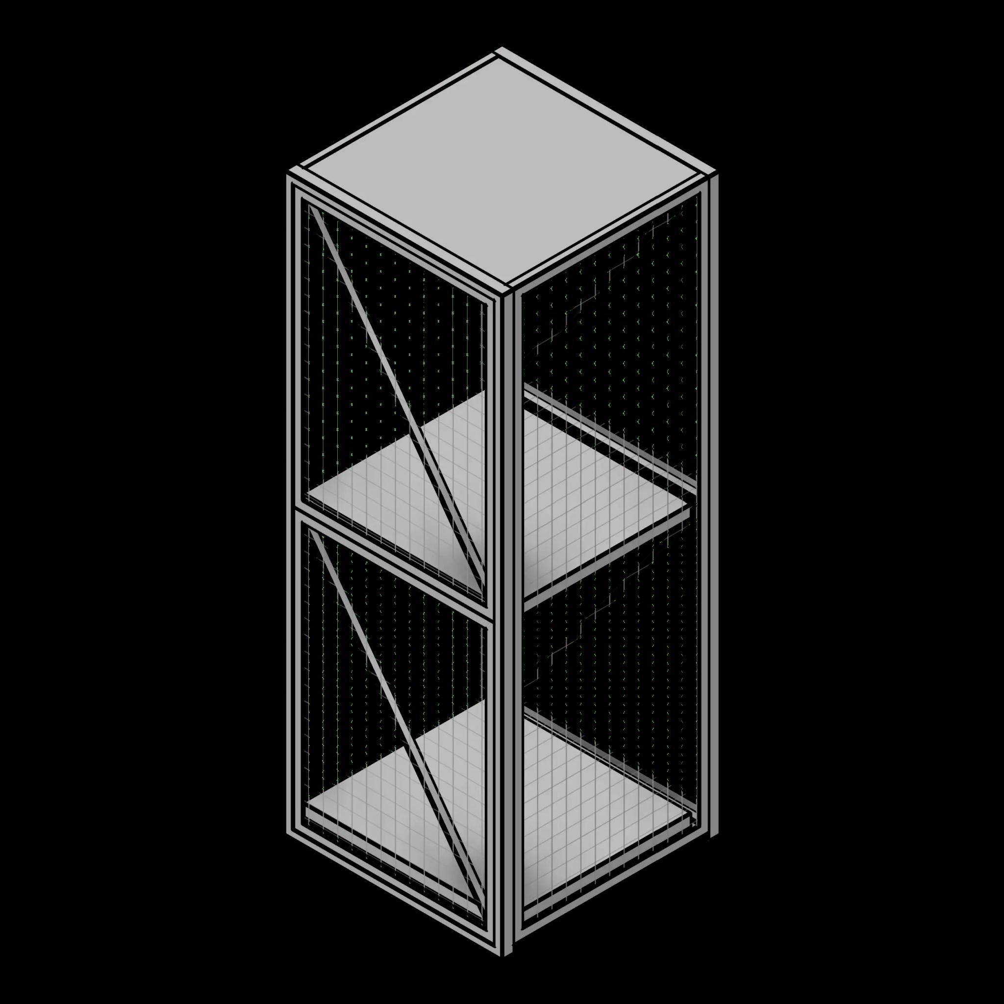 SSG Locker Tiered Wire Pass-Through PWR 2 Tier 2 Back Doors