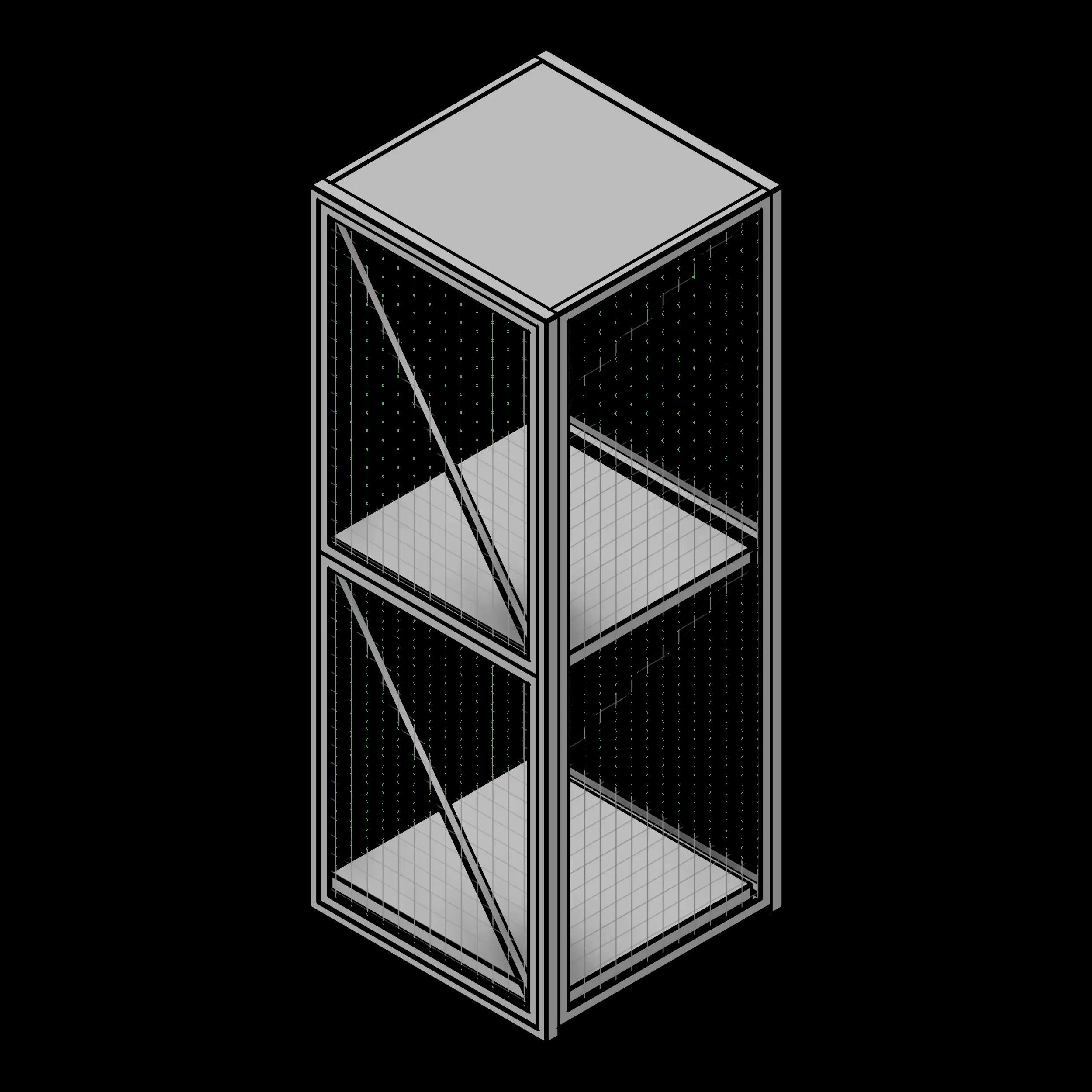 SSG Locker Tiered Wire Pass-Through PWR 2 Tier 2 Back Doors