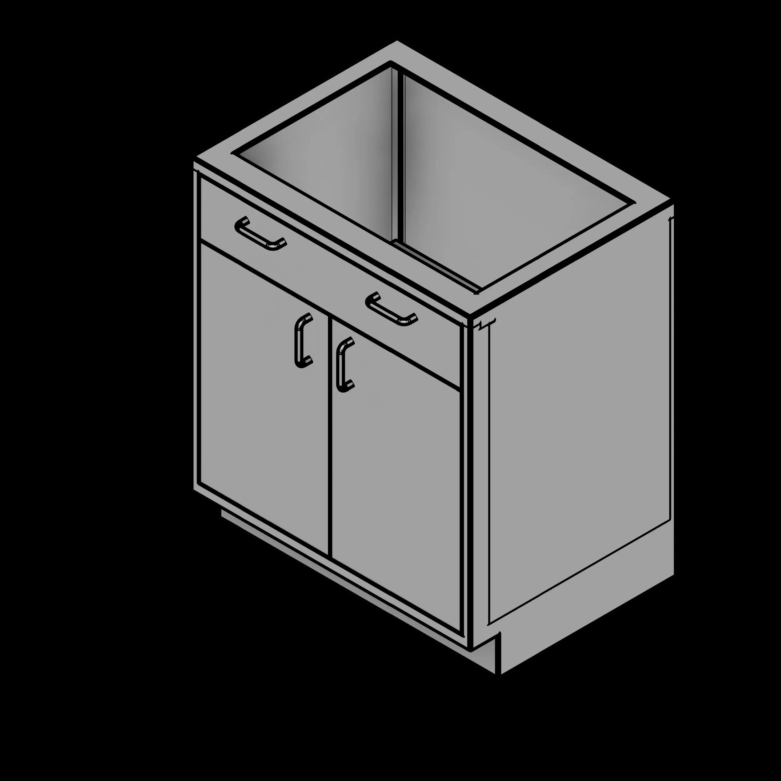  SSG Cabinet Base 2 Door 1 Drawer SST Solid Doors