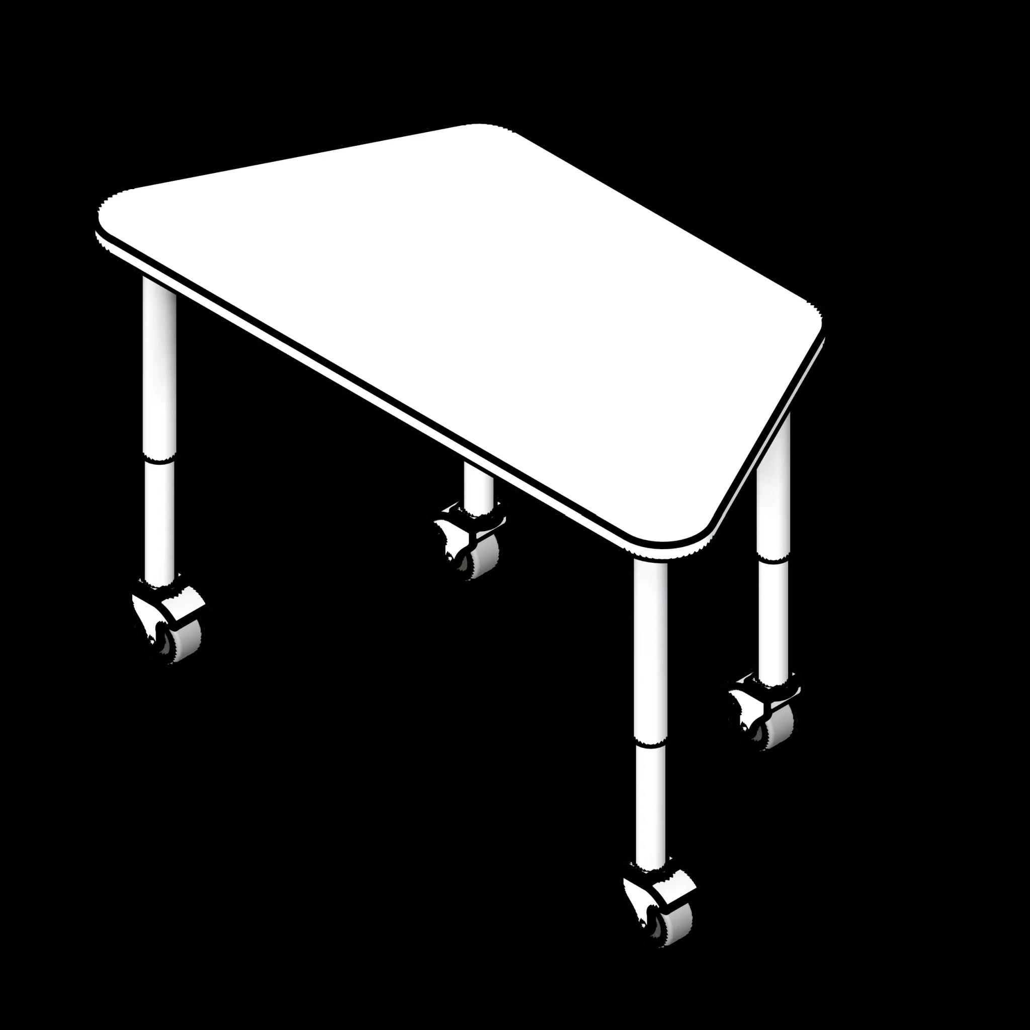 SSG Table Educational Trapezoid LAM Heavy Duty Legs Casters