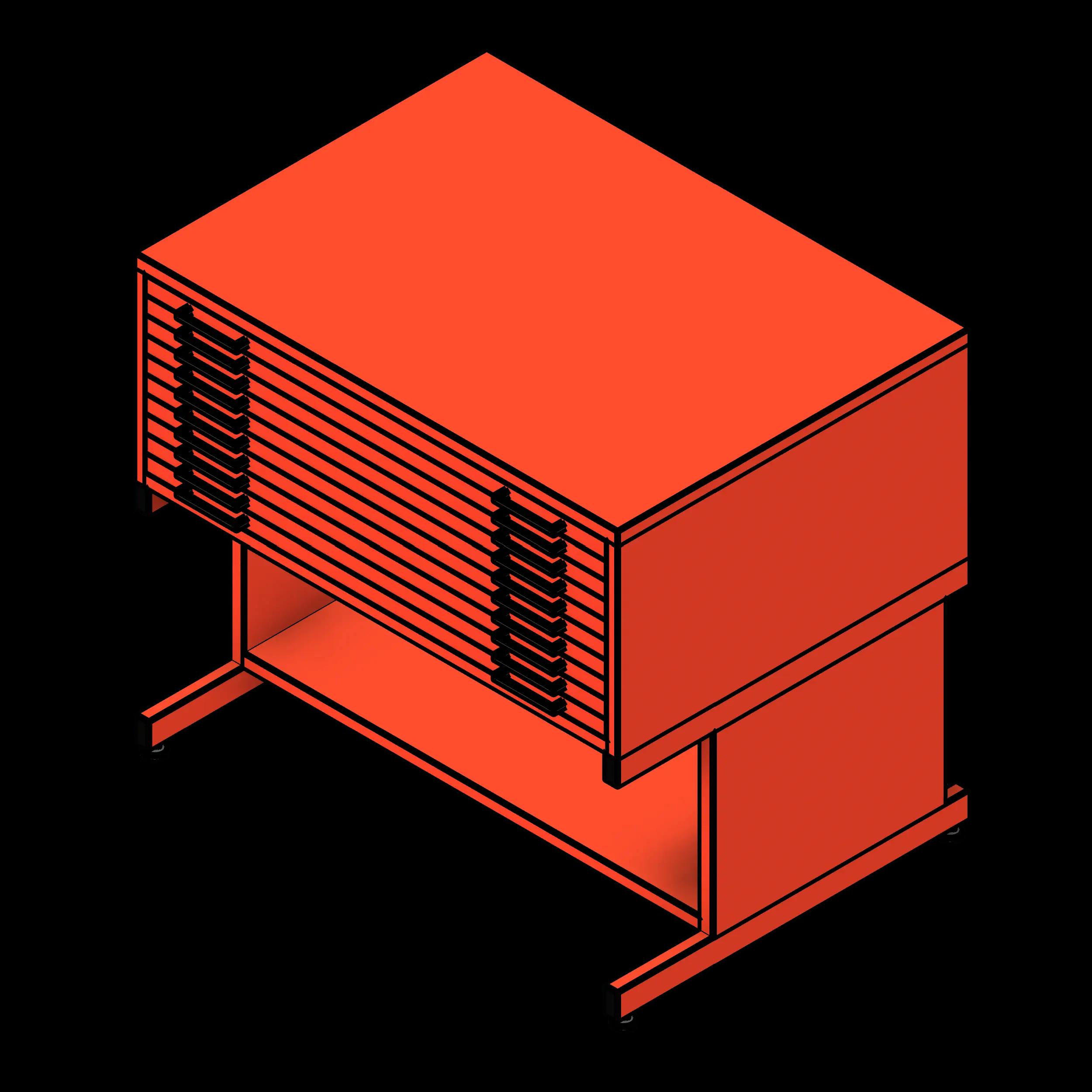 SSG Drawer Flat File PCS ARCH A with Stand