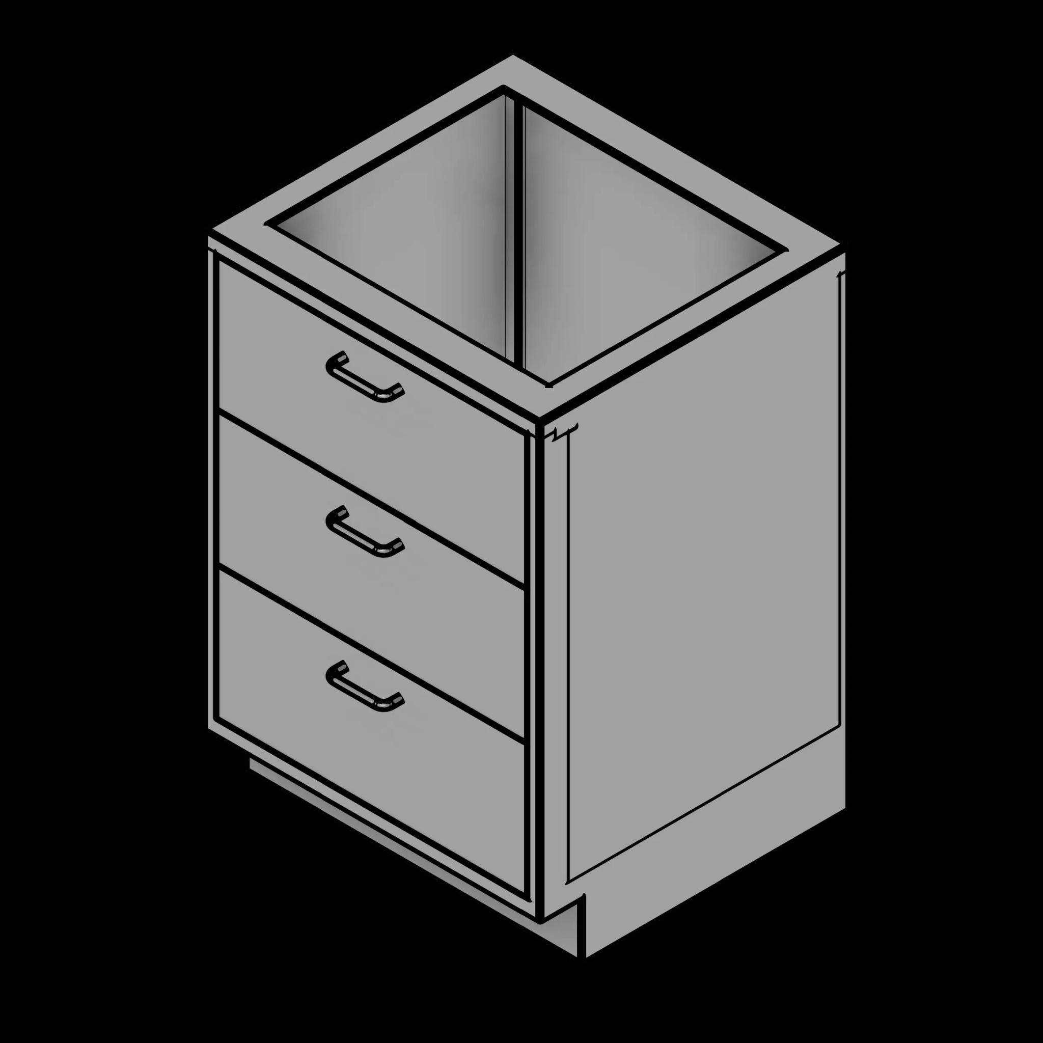  SSG Cabinet Base Drawer Bank SST 3 Drawers