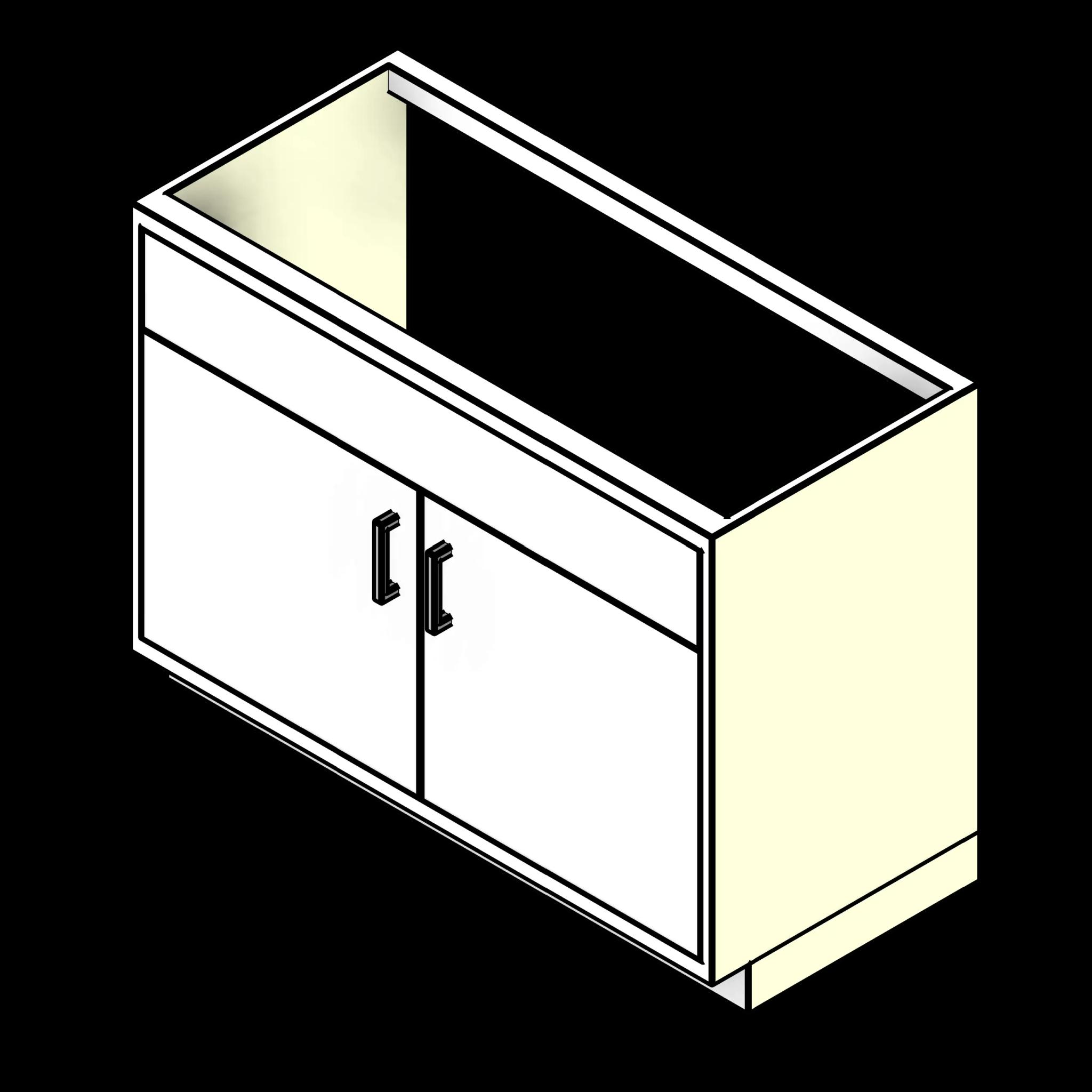  SSG Cabinet Lab Base Sink PCS 2 Door Inset