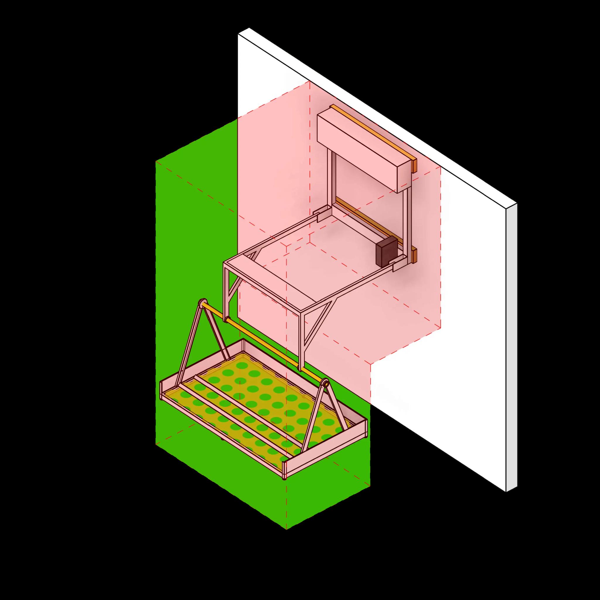 SSG Overhead Wall Mount Lift PCS Mounted with Clearance Collision Zone