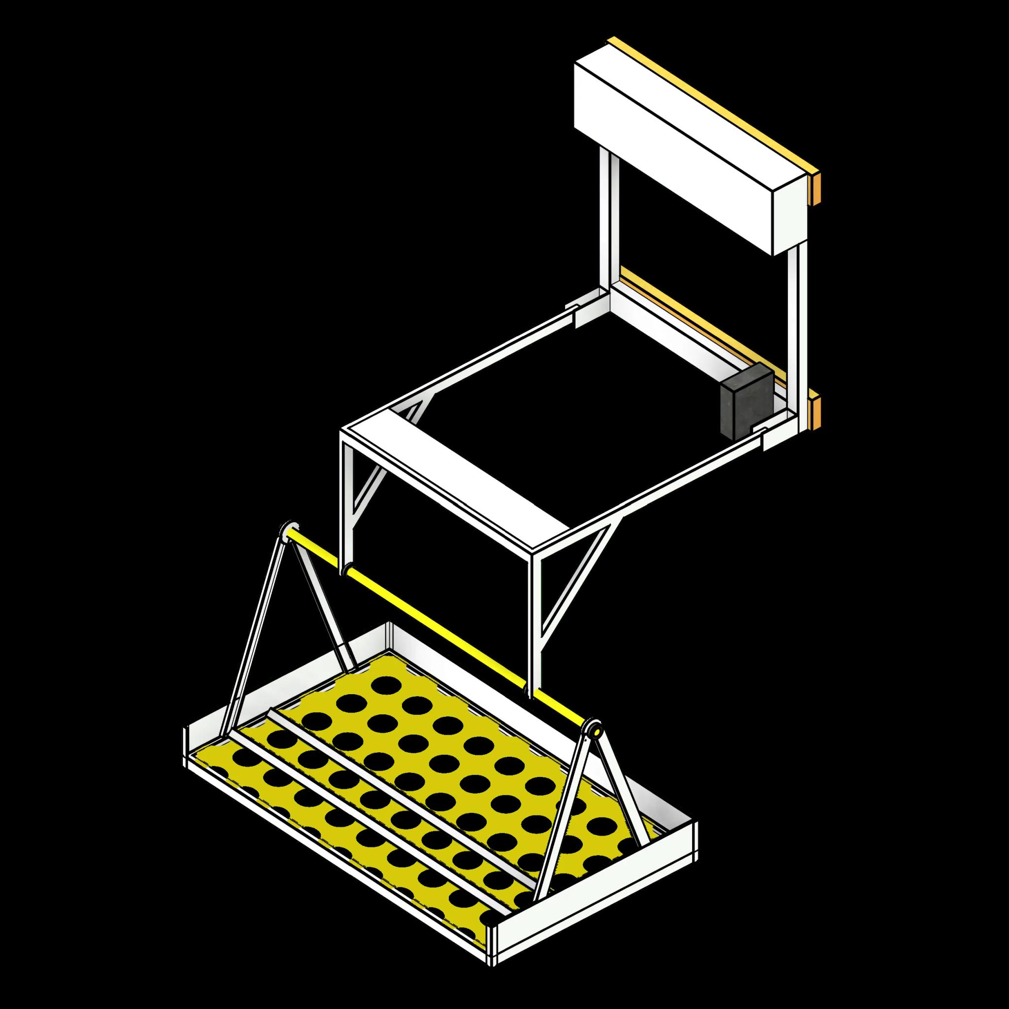 SSG Overhead Wall Mount Lift PCS Wheelchair Platform Open