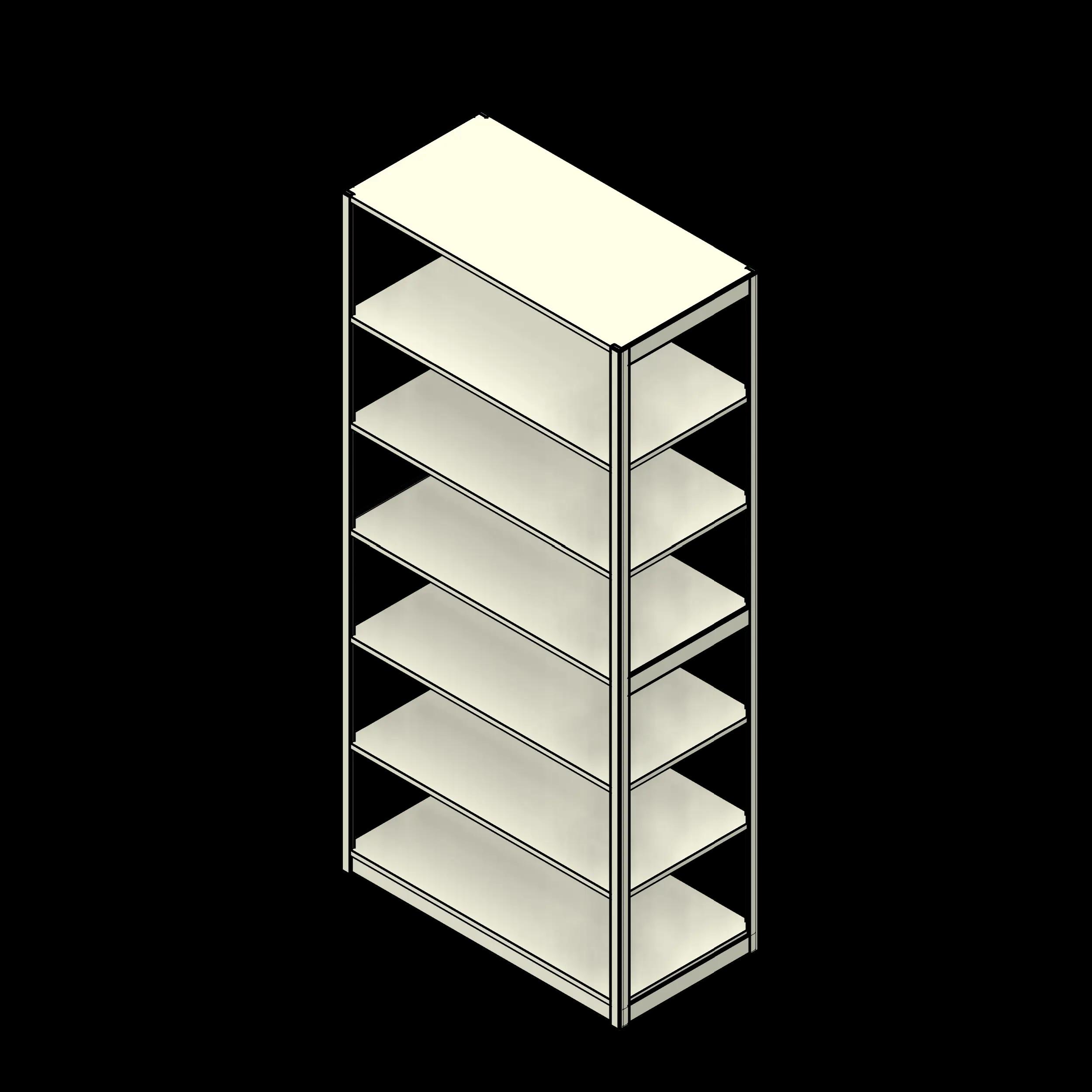 SSG Shelving 4 Post PCS 36x18x76 Open 6 Shelves No Dividers