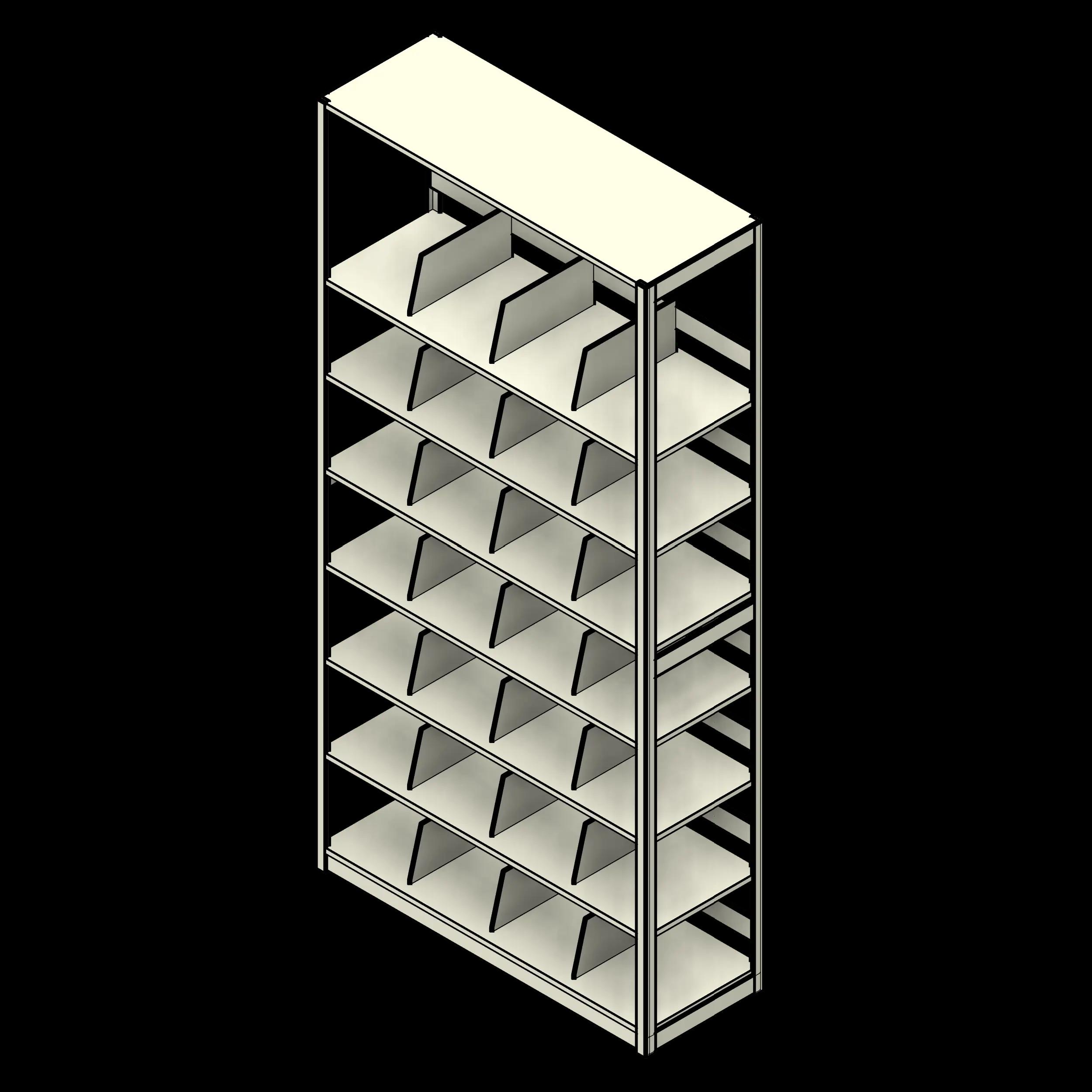 SSG Shelving 4 Post PCS 42x15x84 Open 7 Shelves 3 Dividers