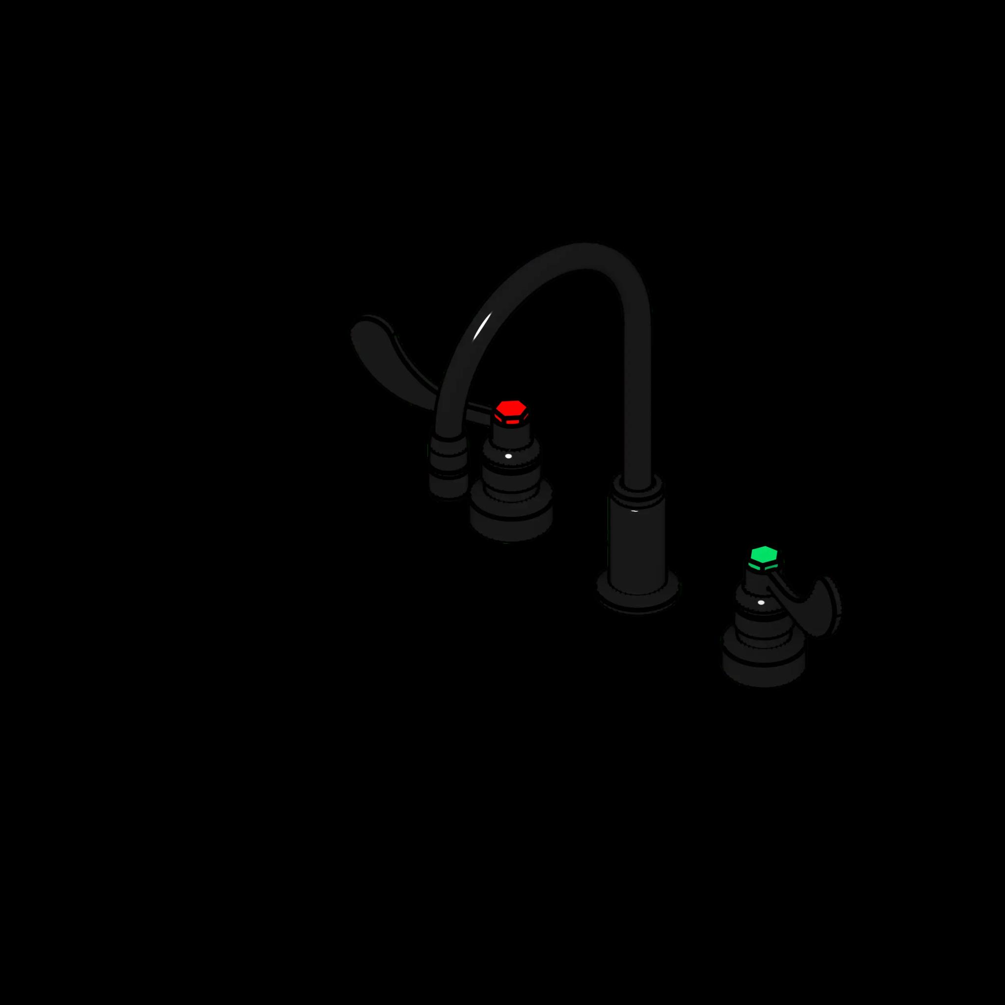 SSG Faucet Lab Deck Mounted CPB 3 Piece 6 Inch Gooseneck Blade Handles