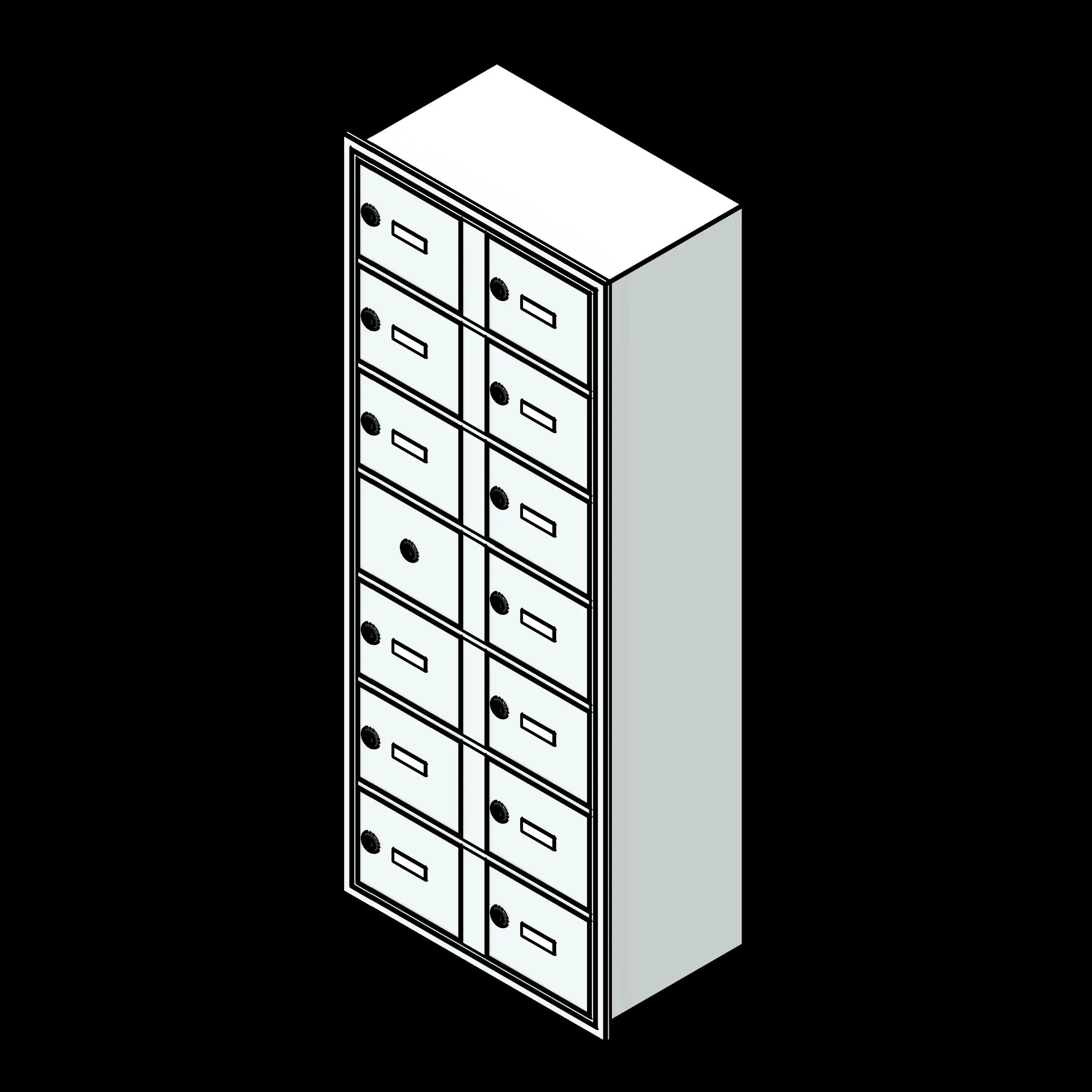 SSG Locker Recessed Cell Phone PCS 19x17x8 13 Openings Keyed Locks