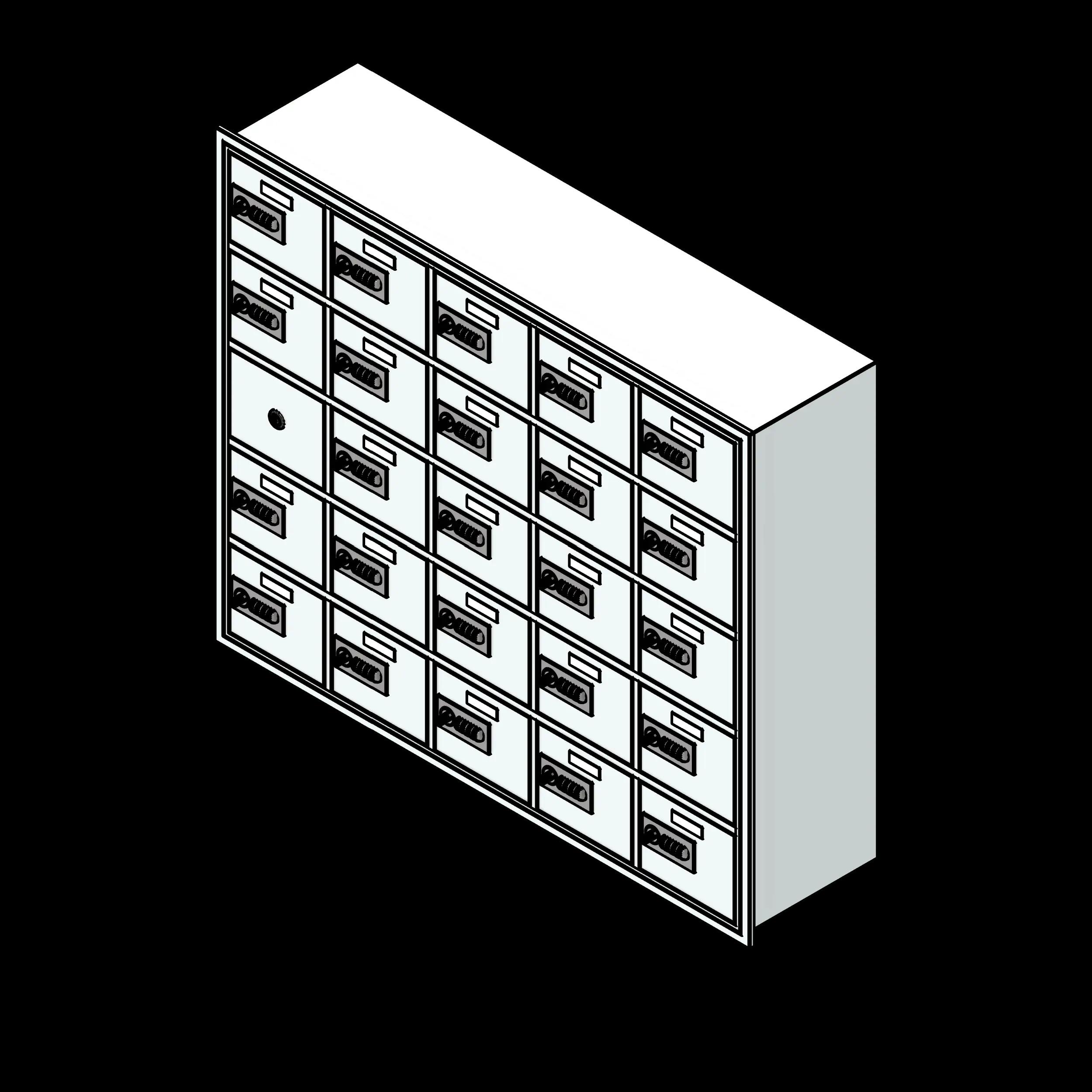 SSG Locker Recessed Cell Phone PCS 19x15x8 24 Openings Combination Locks