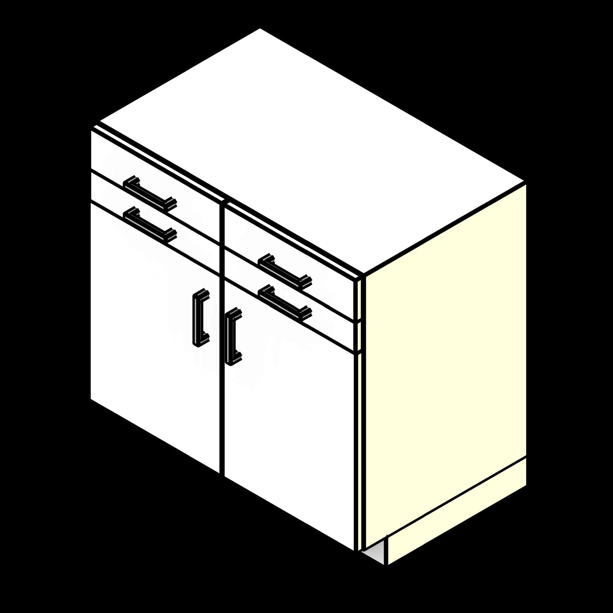 SSG Cabinet Lab Base Drawers Doors PCS 2 Door 4 Half Width Drawer Overlay