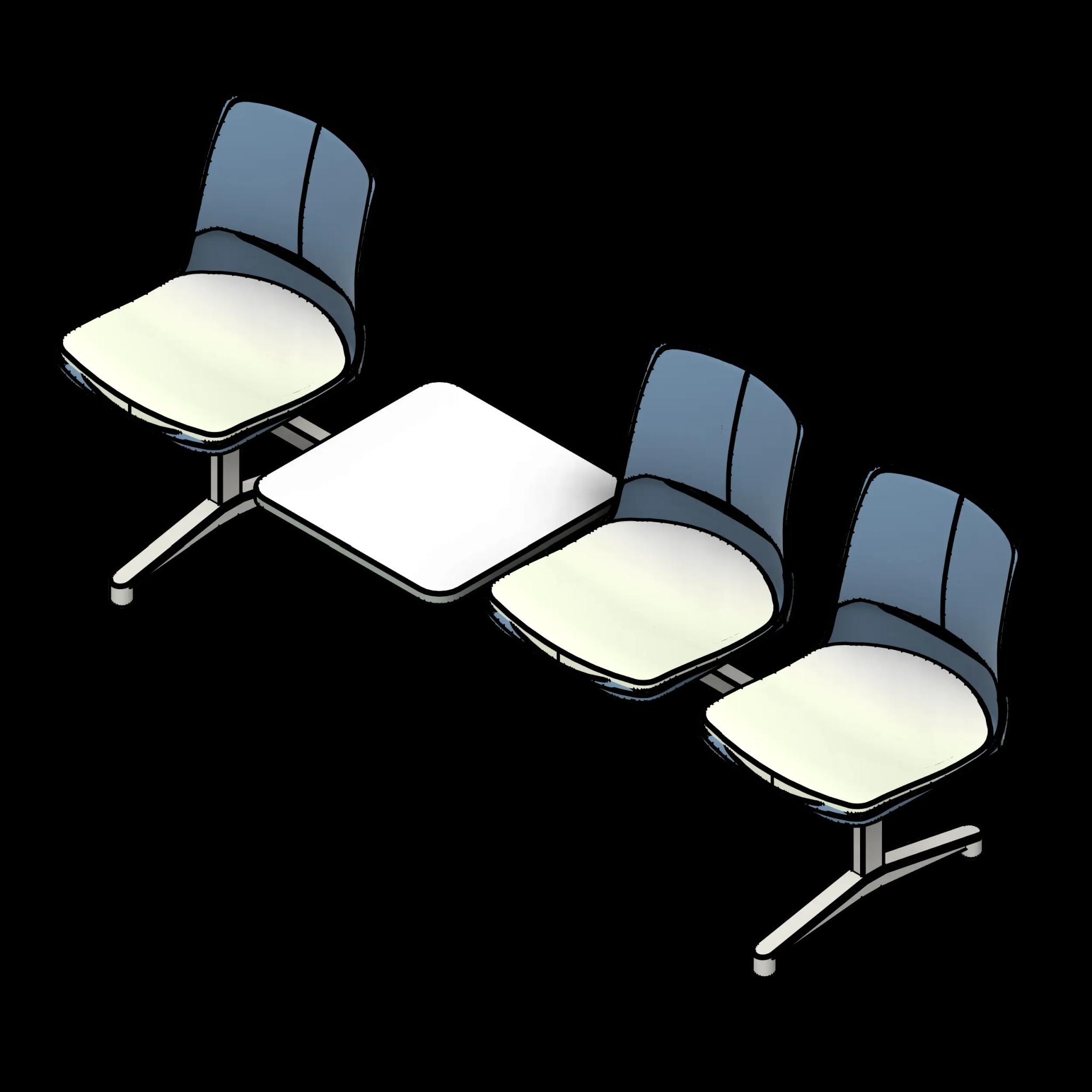 SSG Seat Tandem Shell PPL 3 Seats 1 Inline Table
