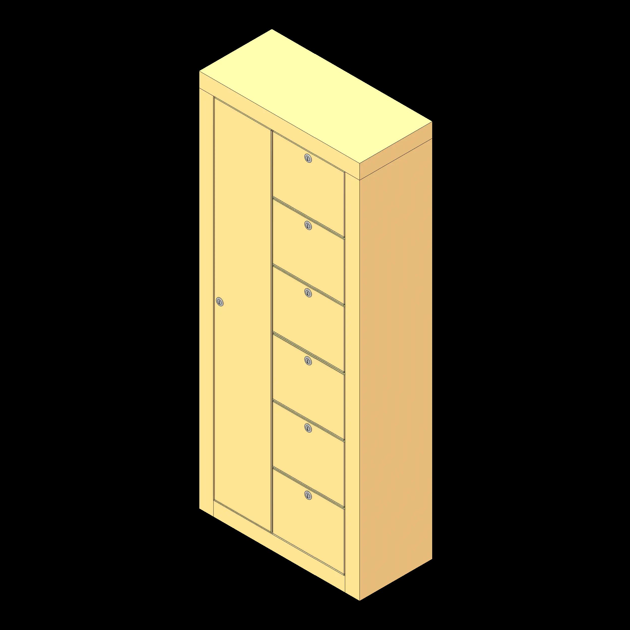 SSG Cabinet Weapon High Security PCS 6 Pistol 1 Rifle Recessed