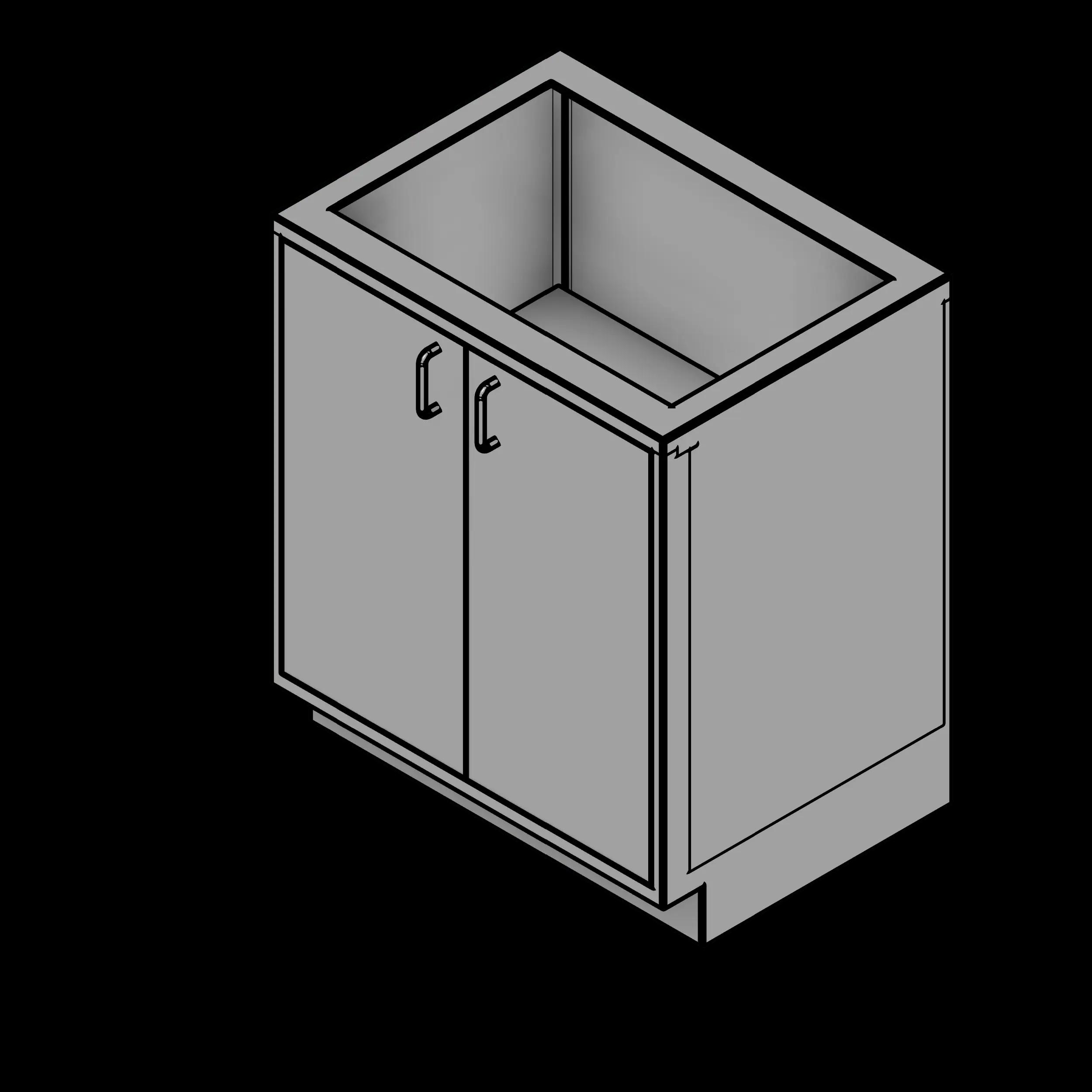  SSG Cabinet Base 2 Door SST Solid Doors