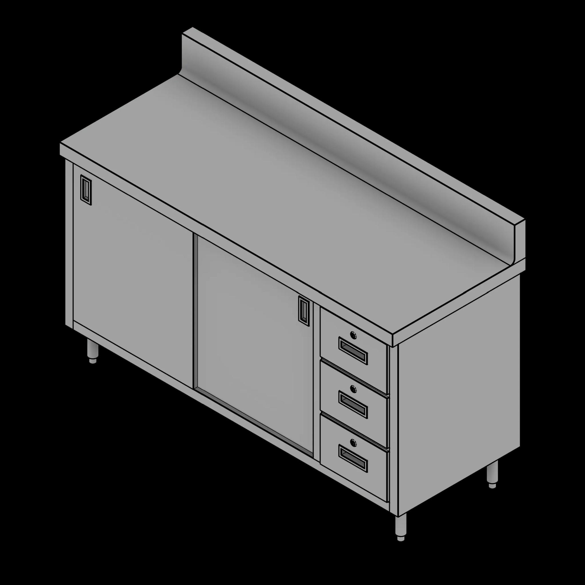 SSG Cabinet Doors Drawers SST 60x24x35 Backsplash