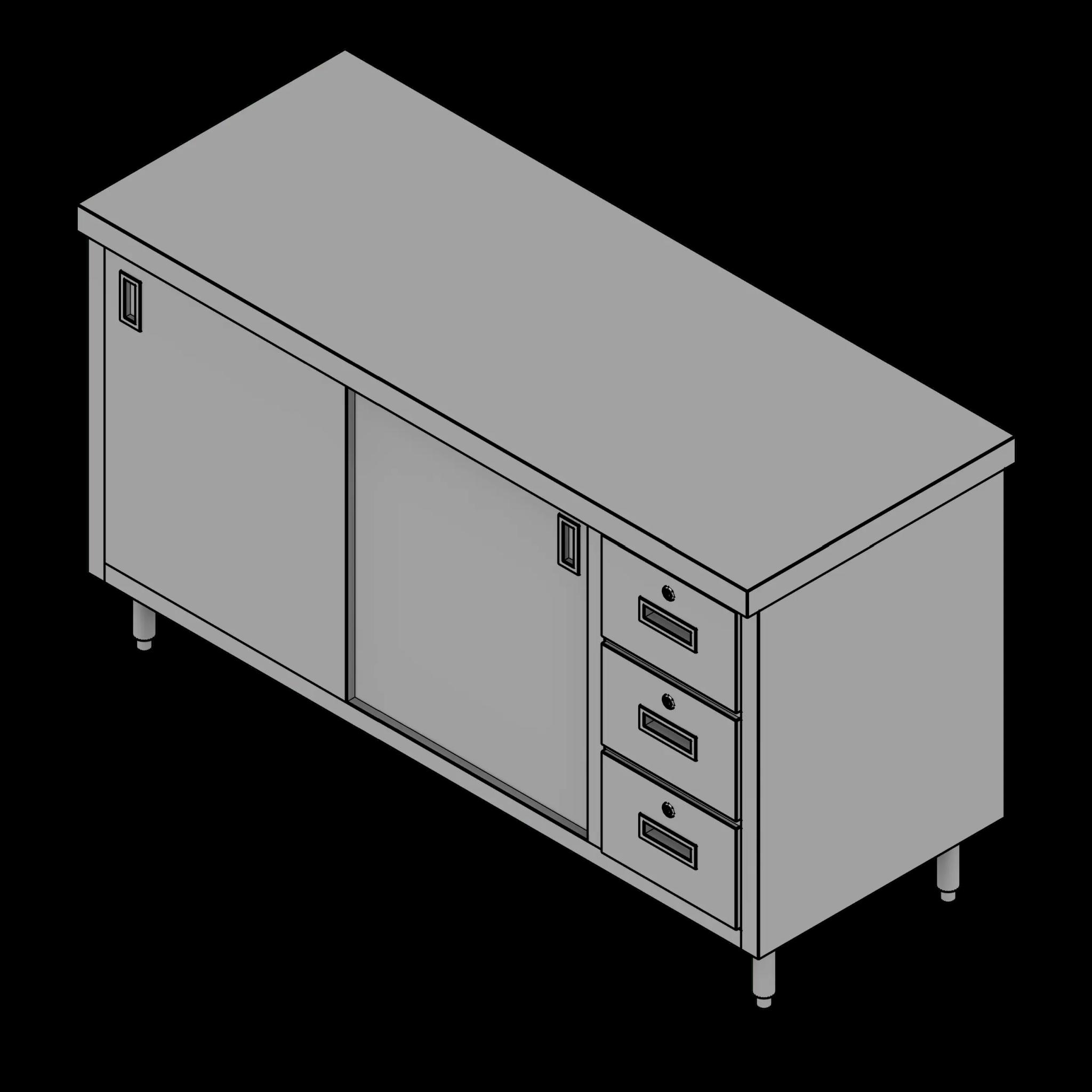 SSG Cabinet Doors Drawers SST 60x24x35 No Backsplash