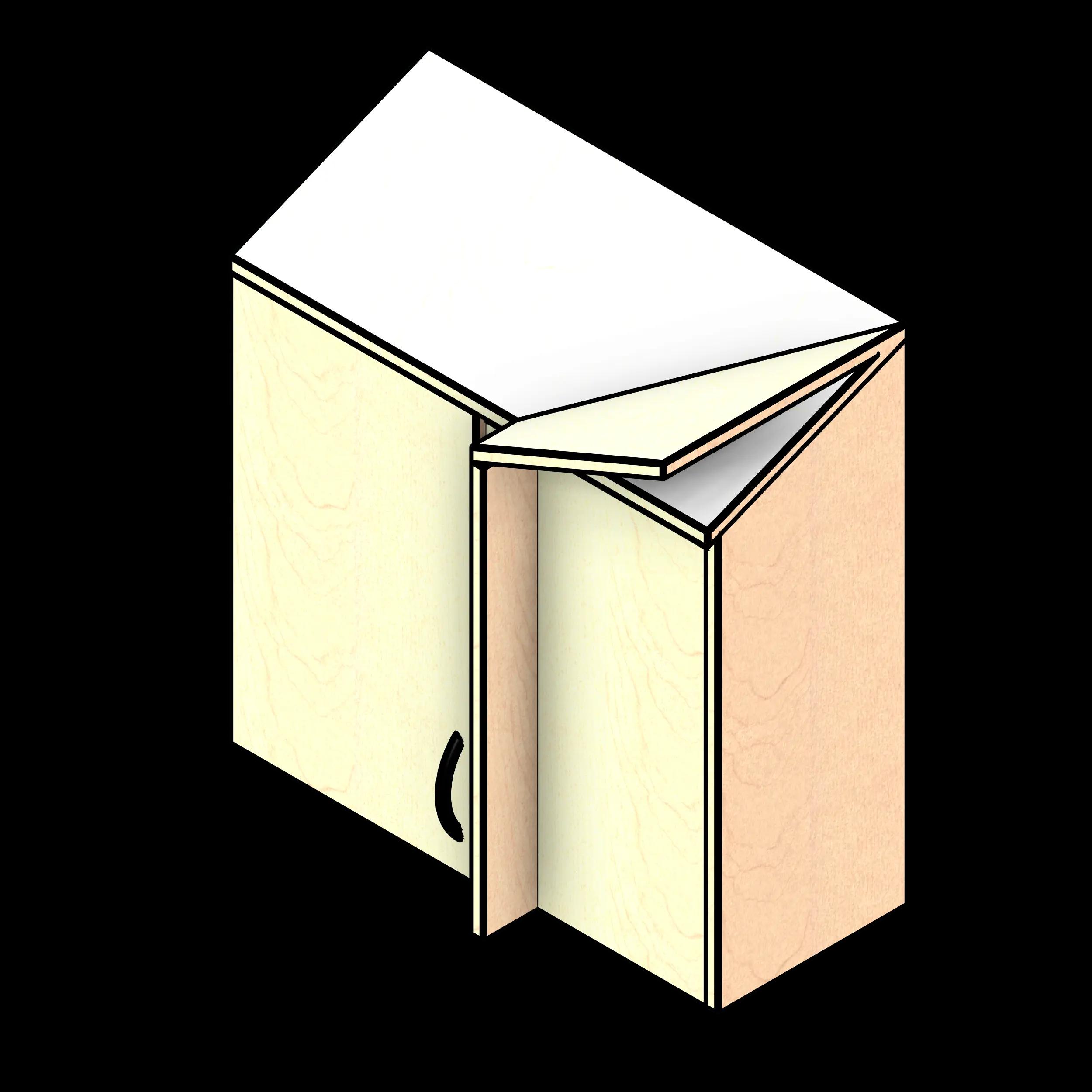 SSG Cabinet Wall Corner Door LAM Left Hinge Angled Top