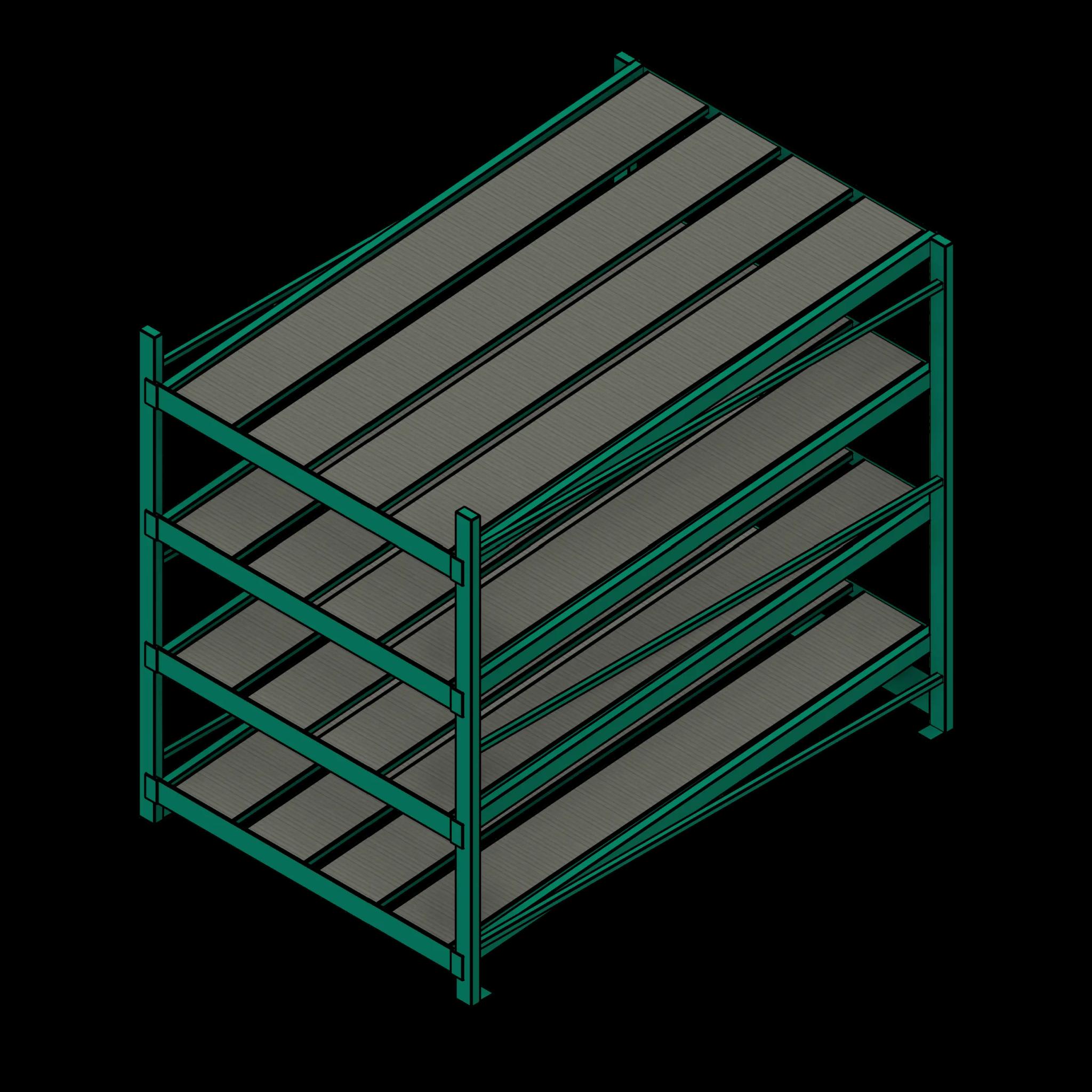 SSG Shelving Gravity Rollers PCS 60x96x84 4 Shelves