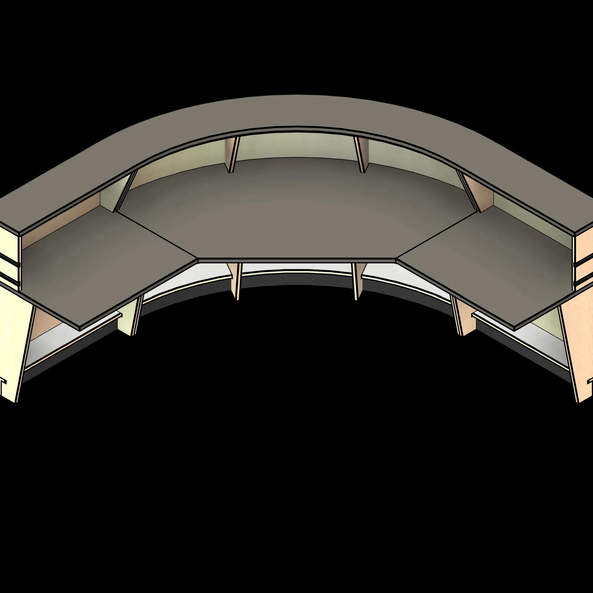 SSG Reception Desk Corner LAM Add-On Supports