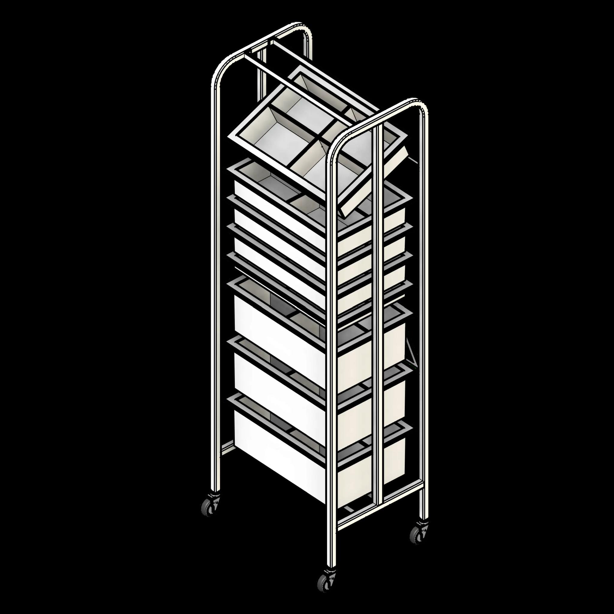  SSG Rack Medical Supply PCS Wide 1 Column 8 Tier