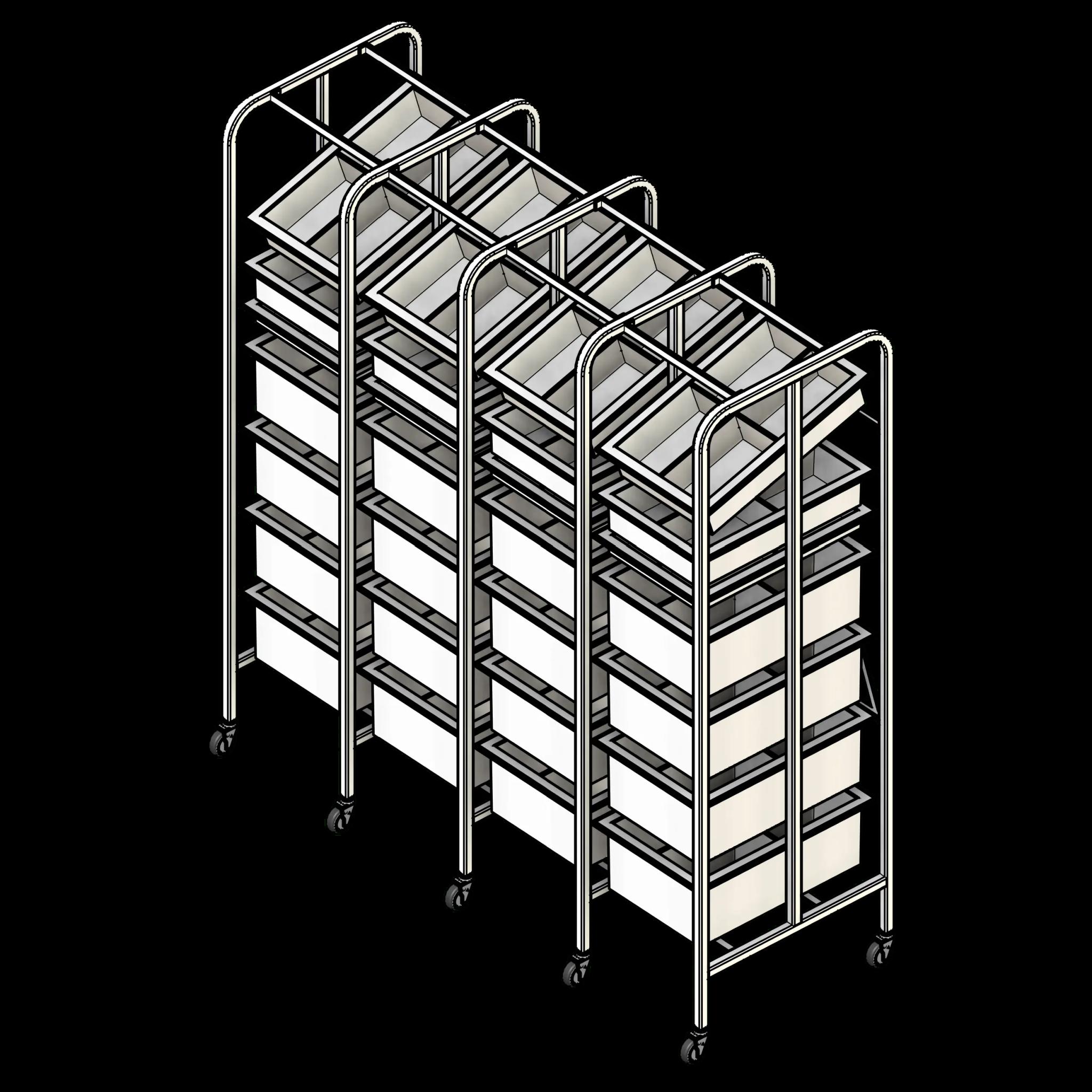  SSG Rack Medical Supply PCS Narrow 4 Column 7 Tier