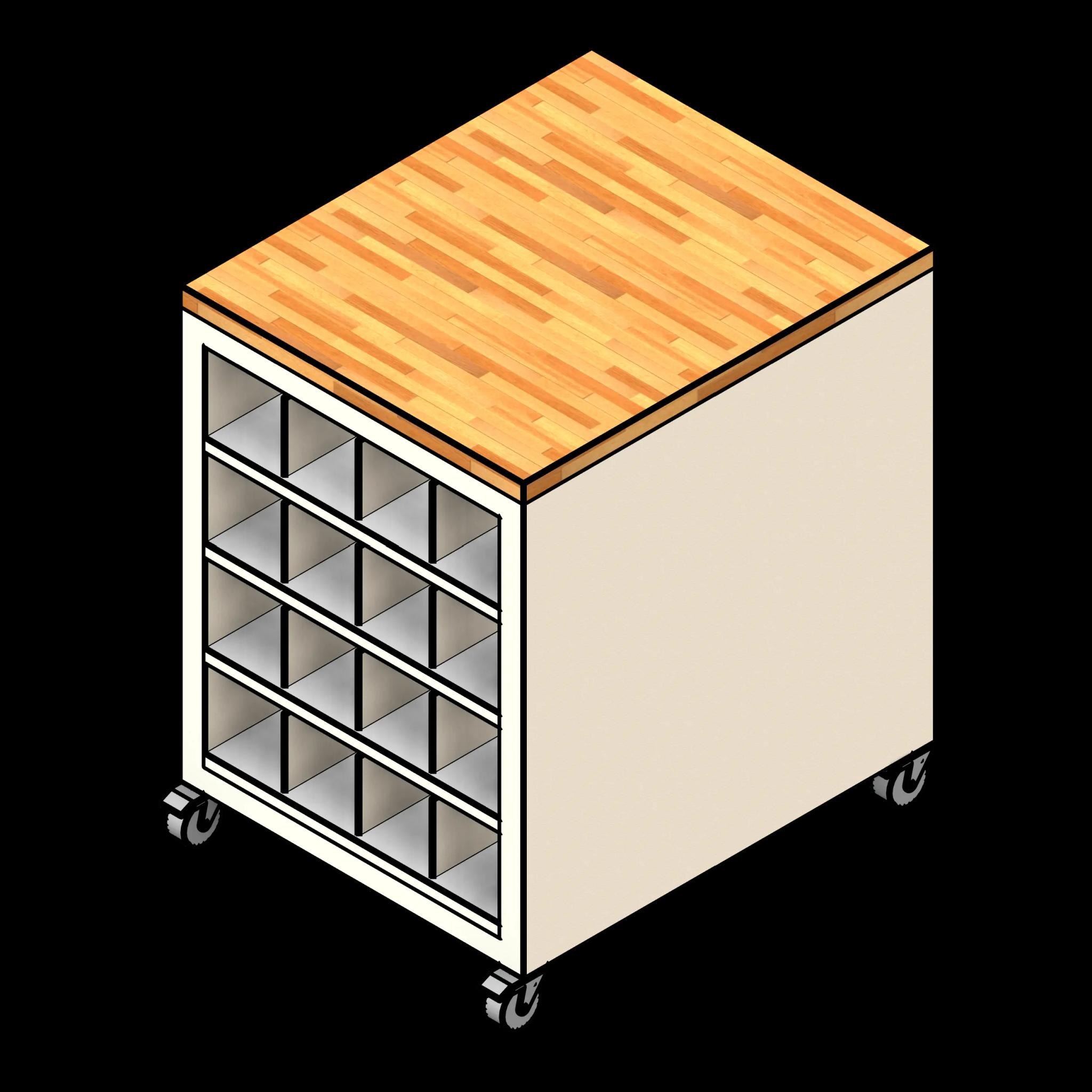 SSG Shelves Blueprint Rolled PCS 30x36x40 Mobile