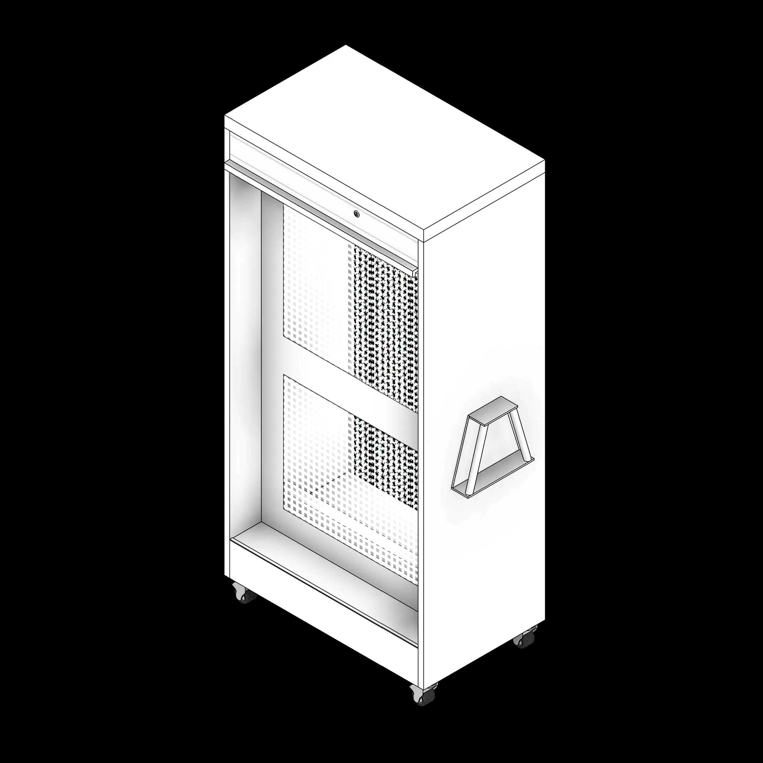 SSG Locker Gun Universal PCS Open Tambour Door Casters