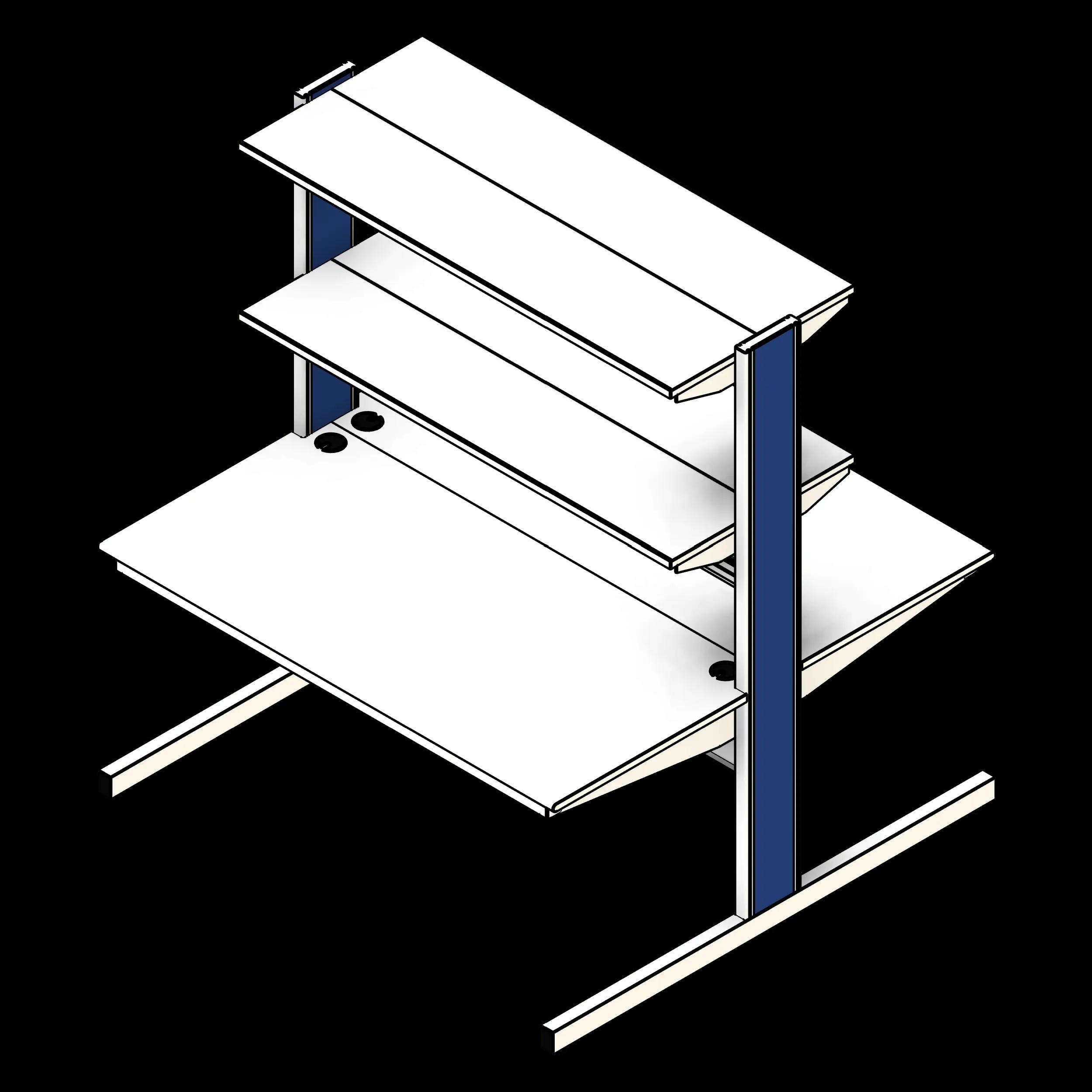 SSG Workstation Lab PCS Double Sided 2 Shelves Bin Bar
