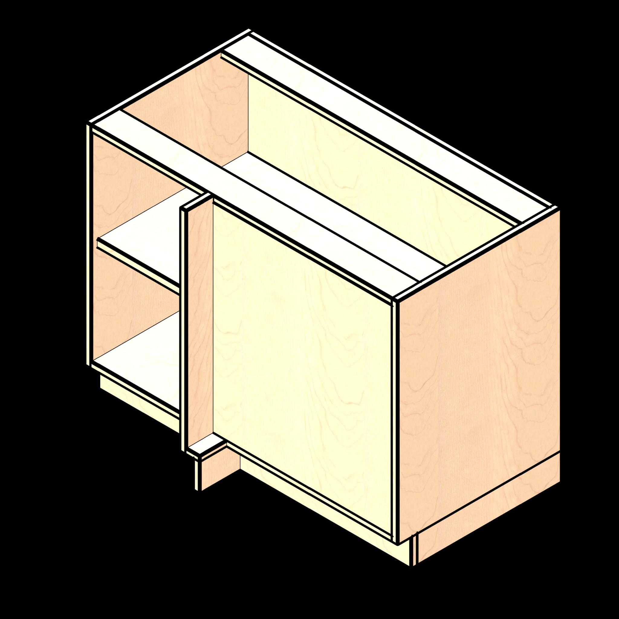 SSG Cabinet Base Corner Open LAM Left Opening