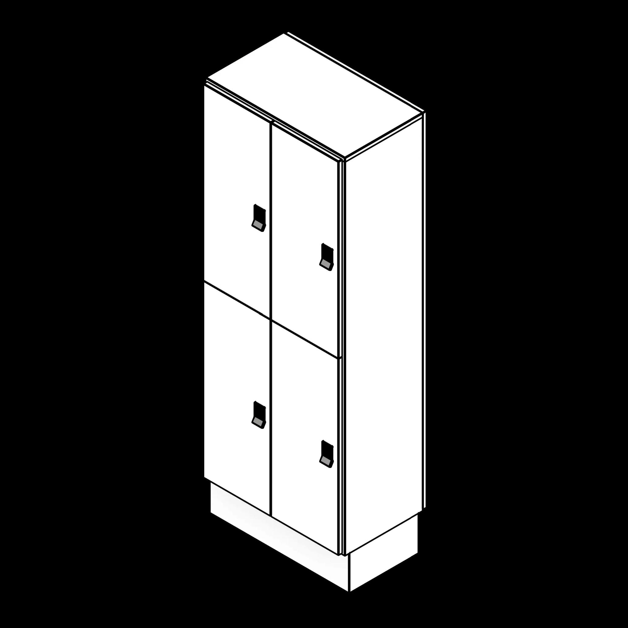 SSG Locker Day Use Pass Through LAM 2 Column 2 Tier Recess Base