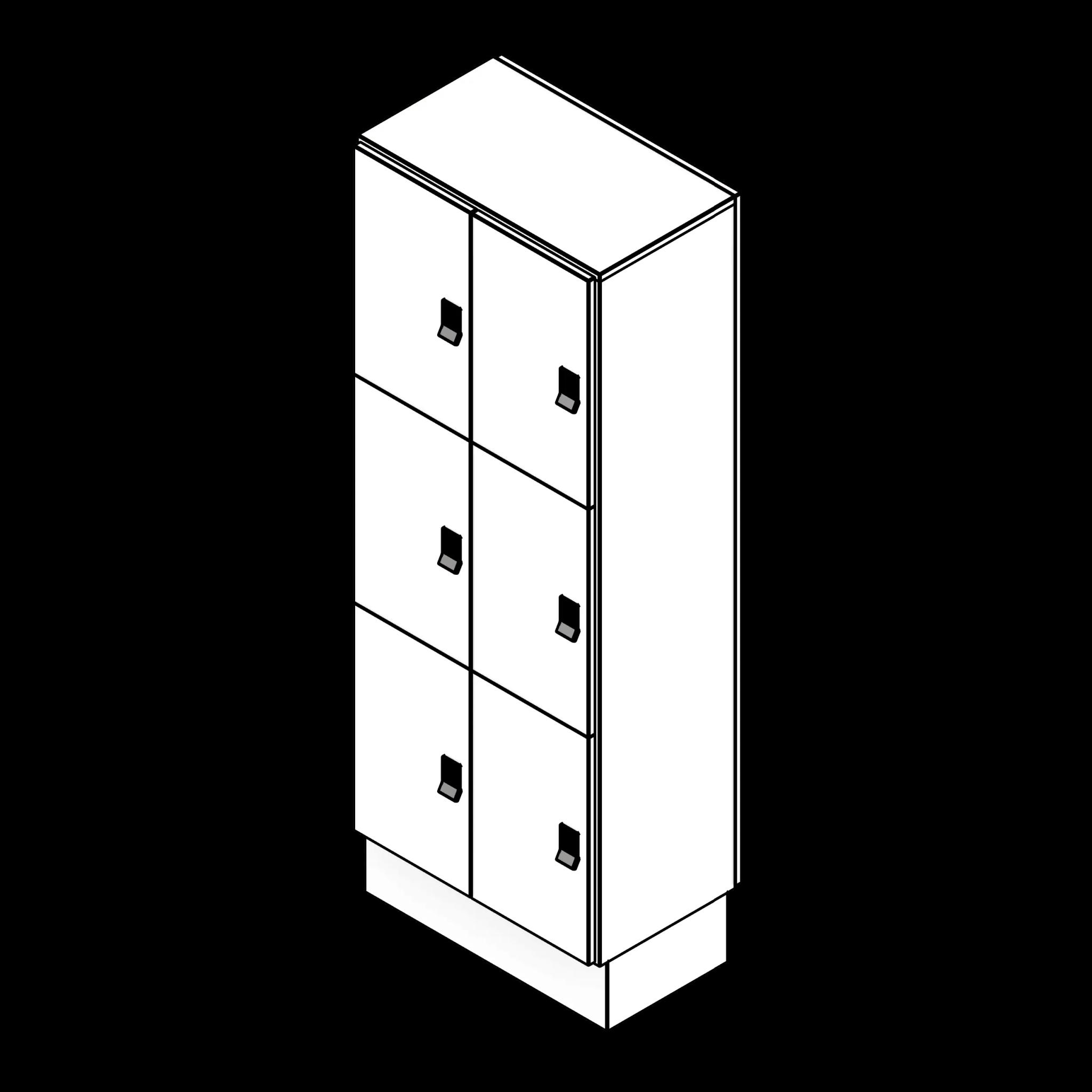 SSG Locker Day Use Pass Through LAM 2 Column 3 Tier Recess Base