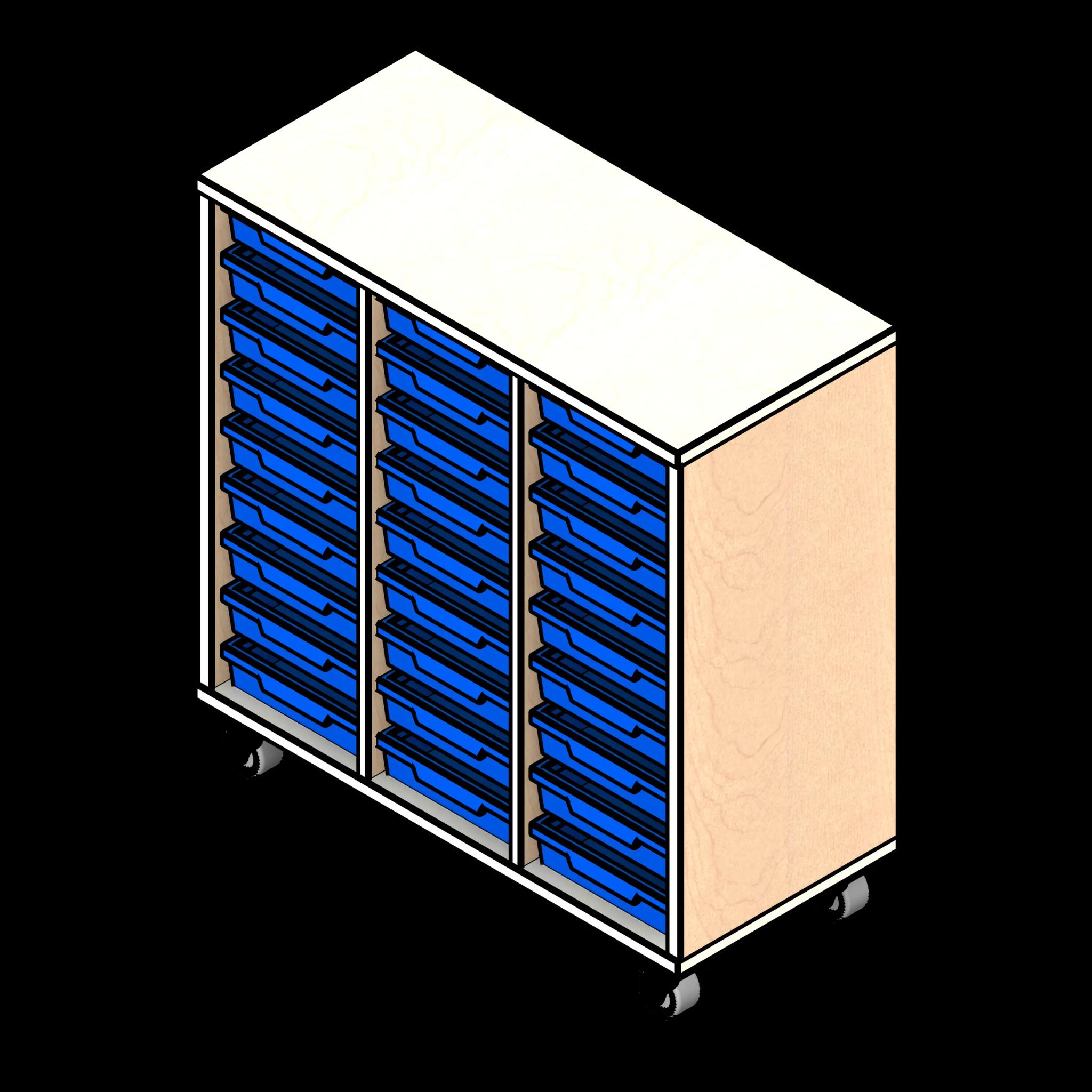 SSG Tray Storage Educational PCS 9 Tray Triple Column Wood
