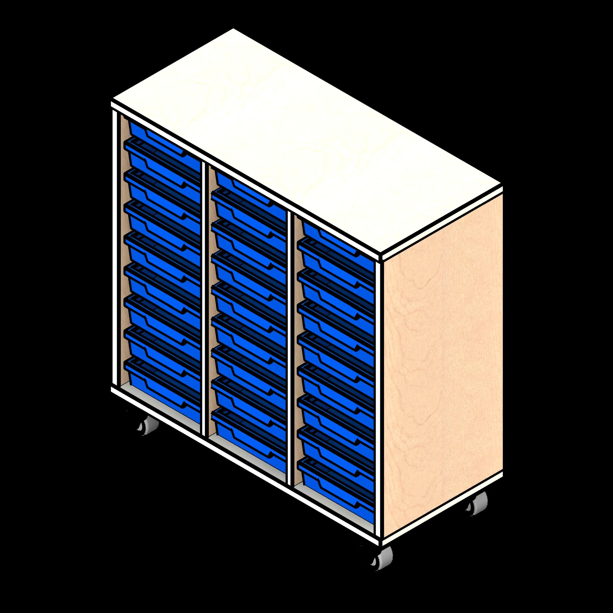 SSG Tray Storage Educational PCS 9 Tray Triple Column Wood