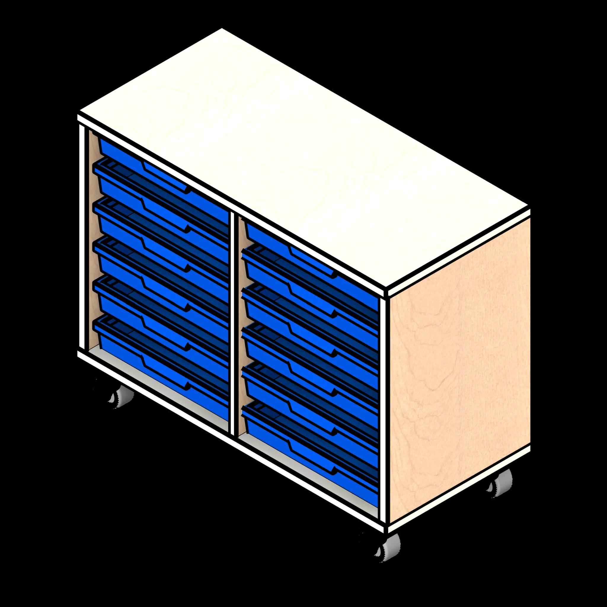 SSG Tray Storage Educational PCS 6 Tray Double Column Wood