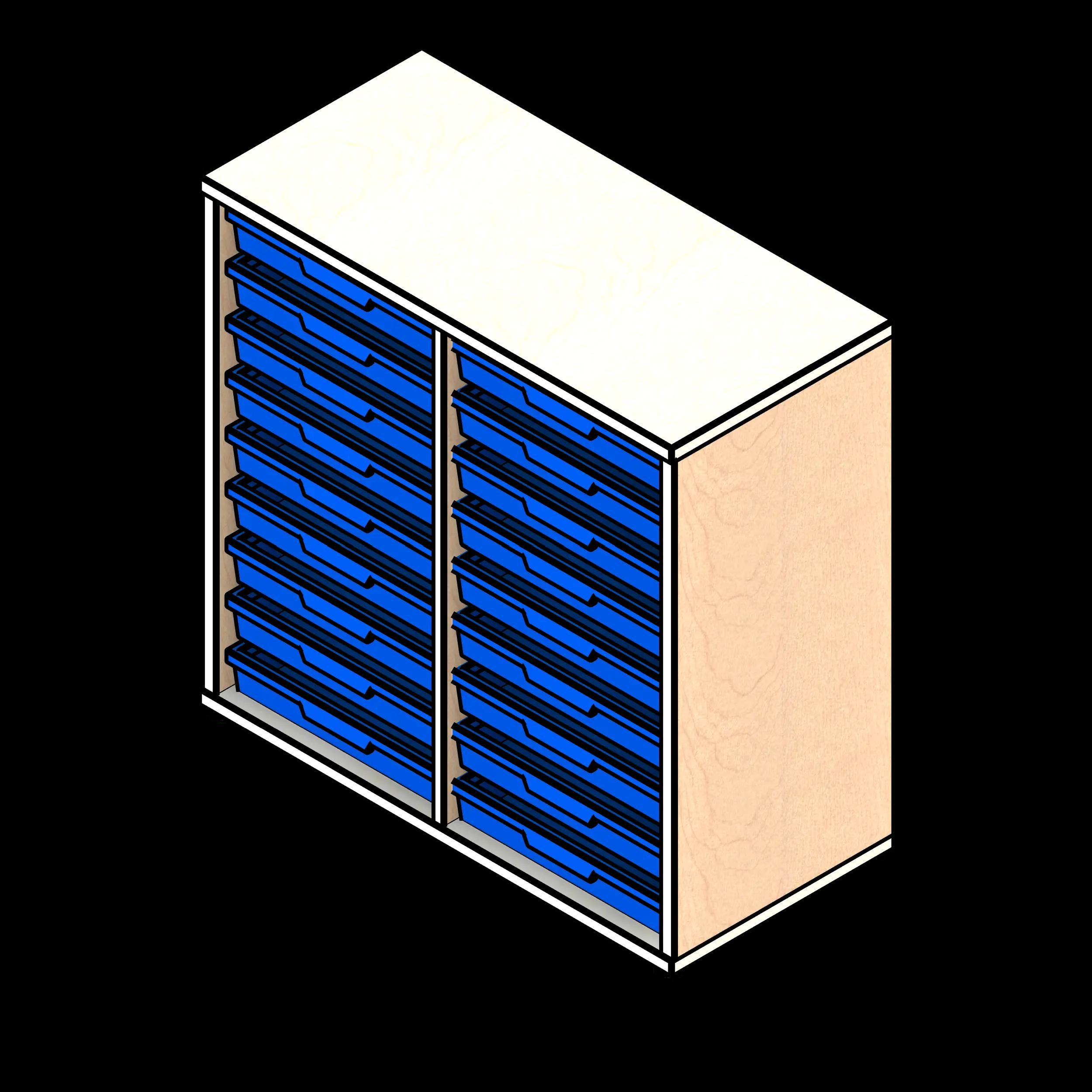 SSG Tray Storage Educational PCS 9 Tray Double Column Wood Glides Extra Wide