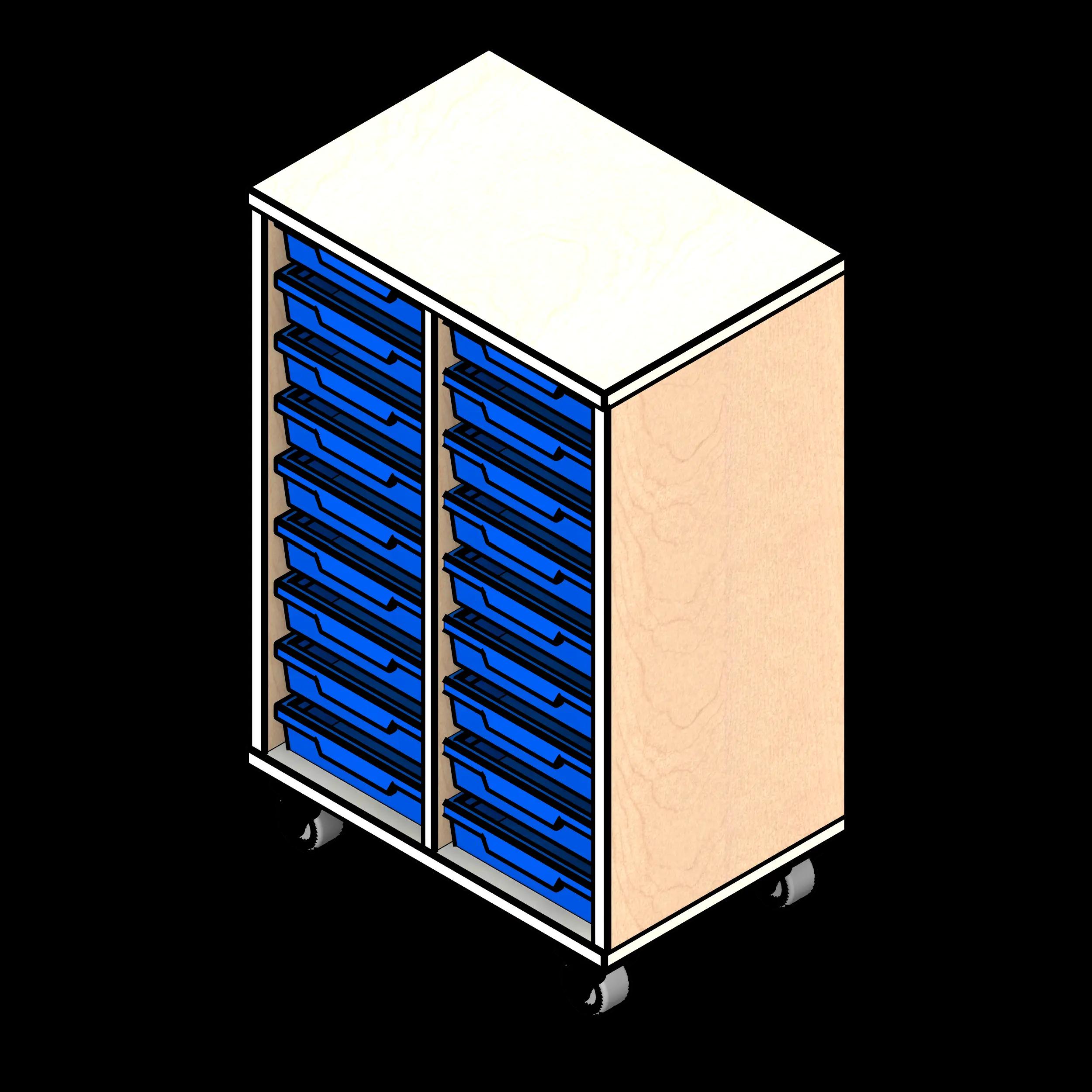 SSG Tray Storage Educational PCS 9 Tray Double Column Wood