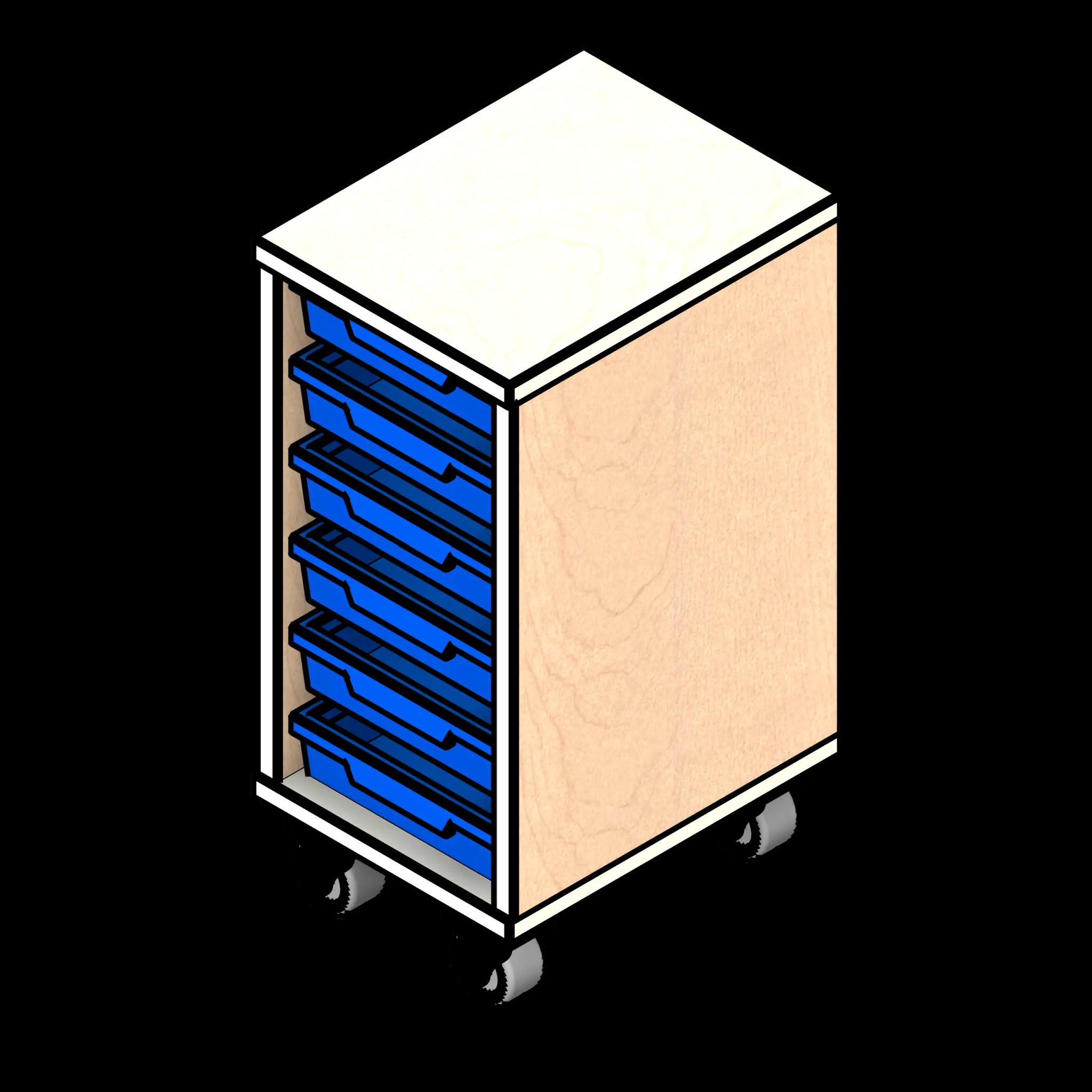 SSG Tray Storage Educational PCS 6 Tray Single Column Wood
