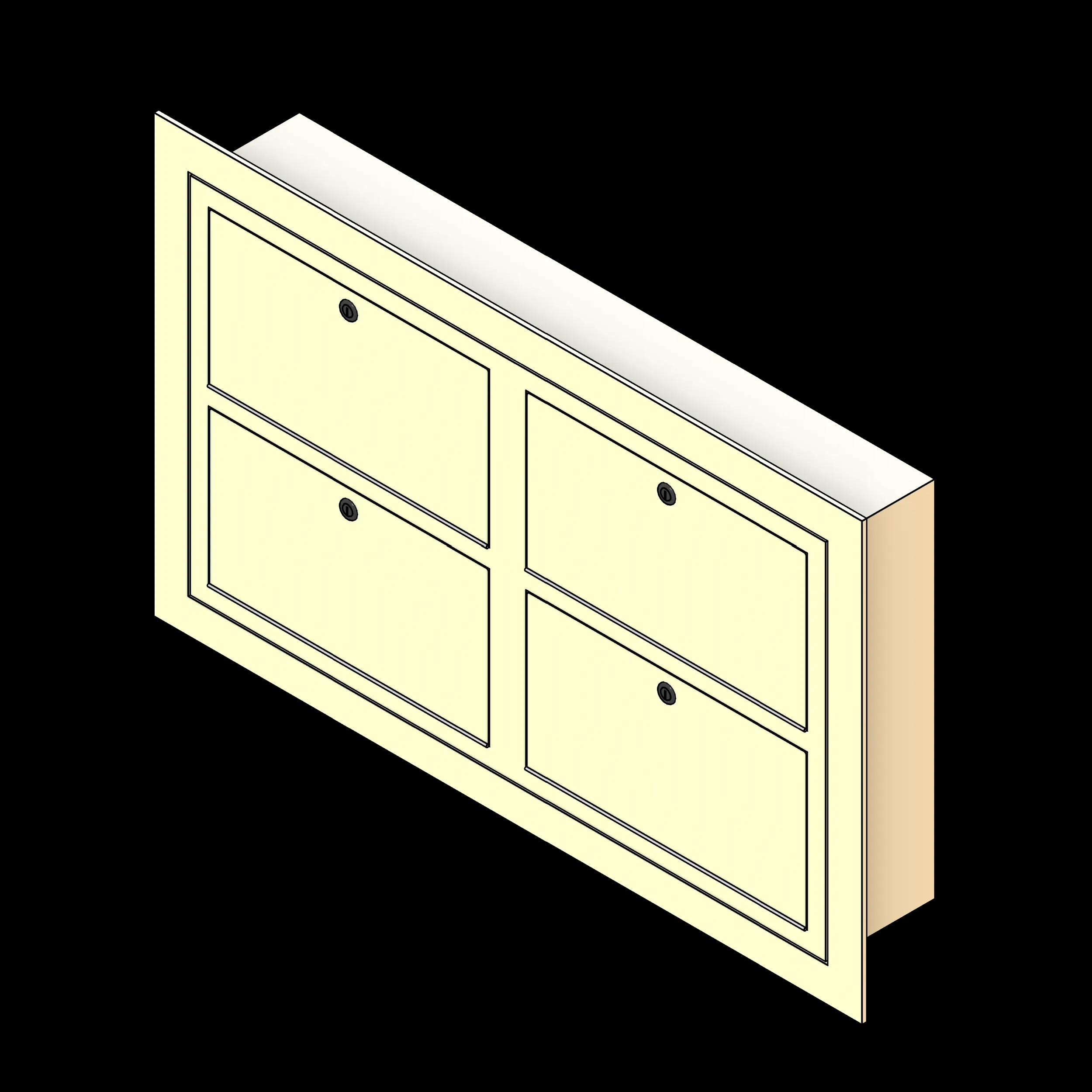 SSG Locker Outdoor Pistol Wall Mounted PCS 4 Pistol Recessed Large