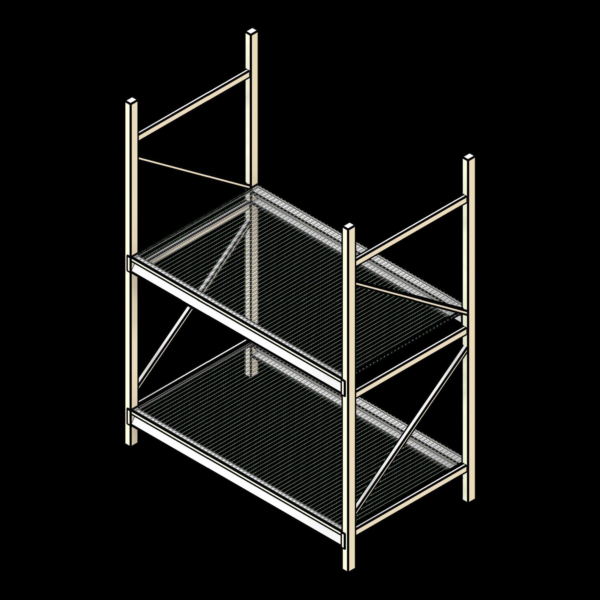 SSG Shelving Wide Span PCS 60x36x84 2 Shelves Waterfall Wire Deck