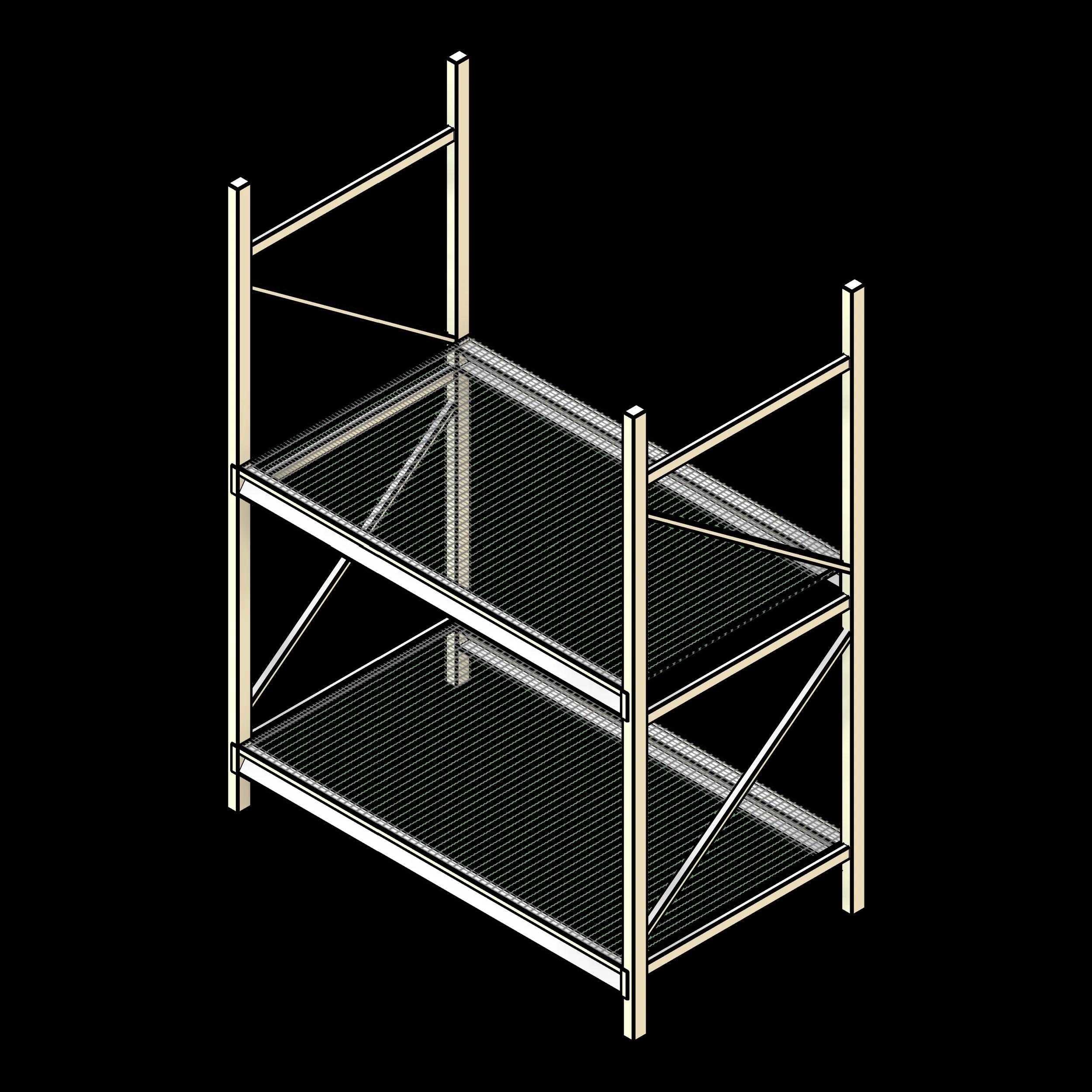 SSG Shelving Wide Span PCS 60x36x84 2 Shelves Waterfall Wire Deck