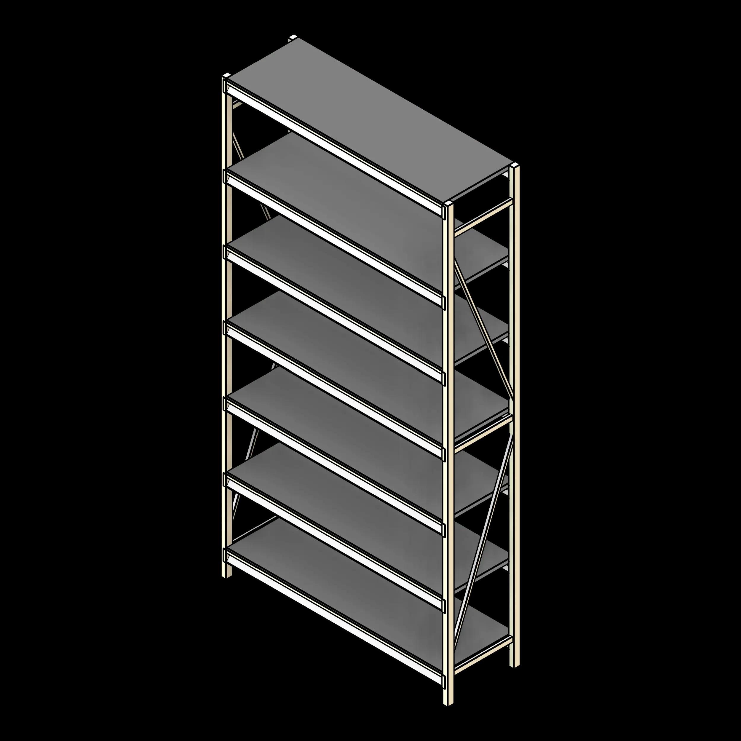 SSG Shelving Wide Span PCS 96x30x144 6 Shelves Steel Deck