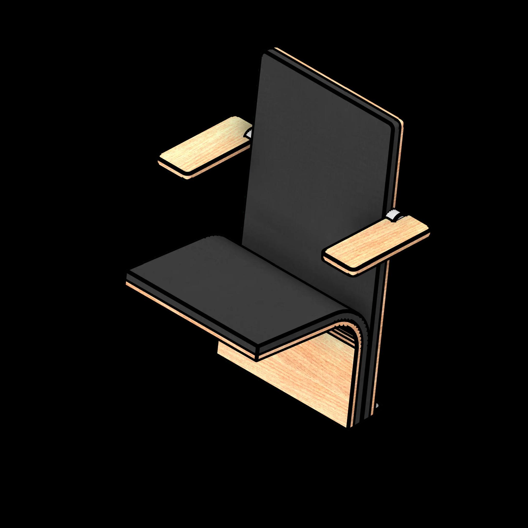 SSG Chair Cantilever Angled PLY Open with Armrests