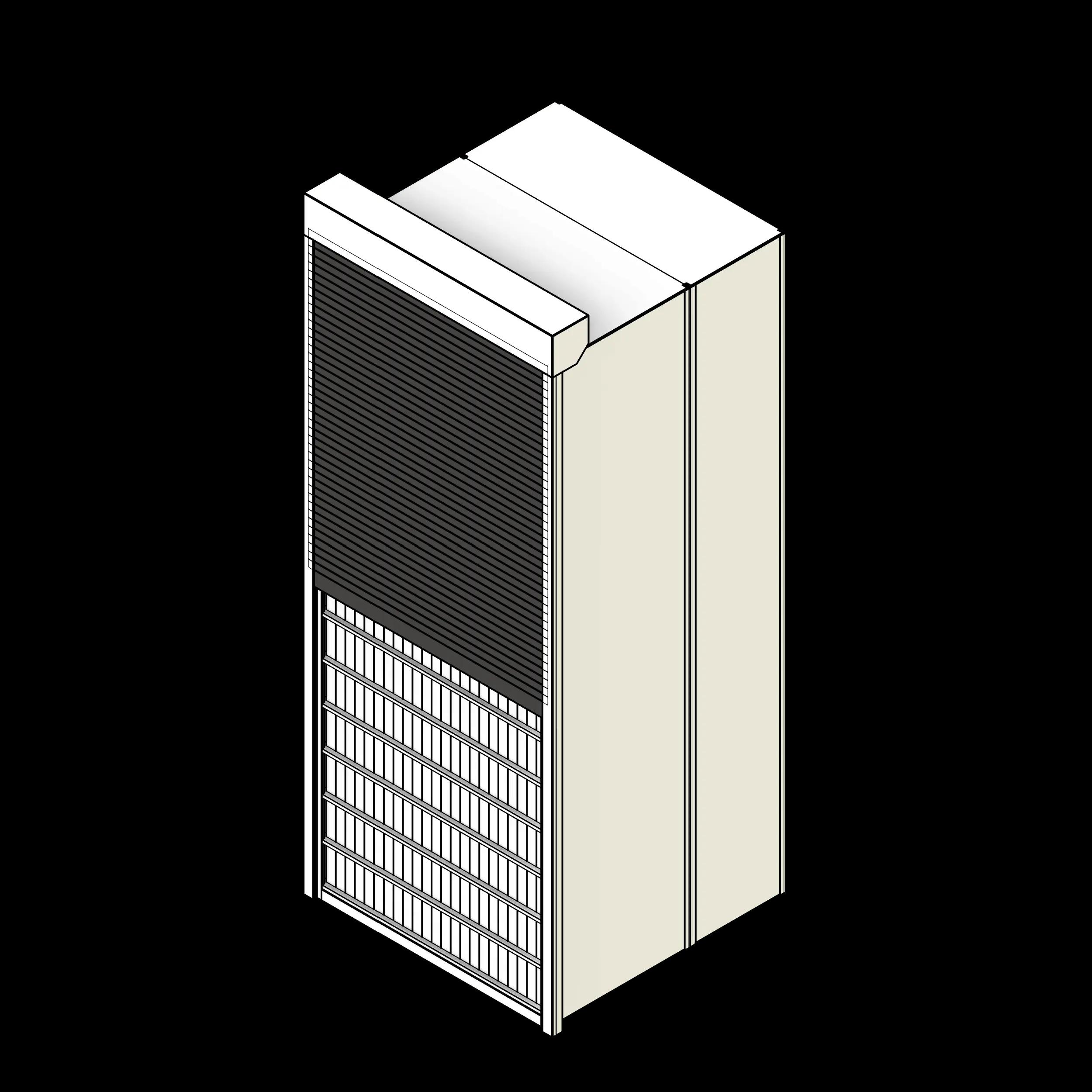 SSG Shelving 4 Post Long Gun PCS with Boxes Roll Down Shutter
