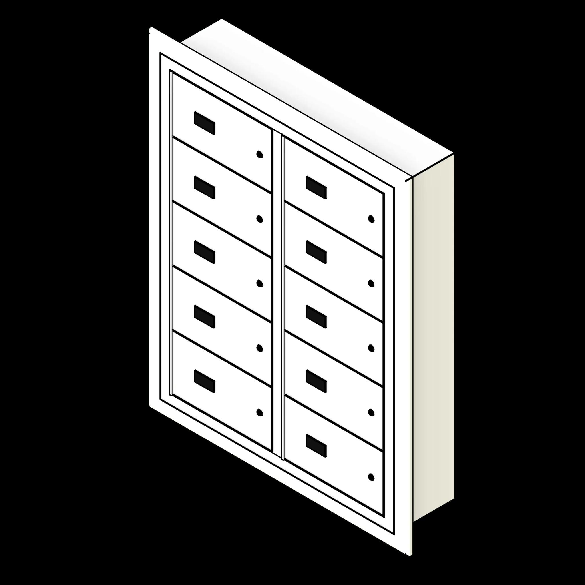  SSG Locker Gun Wall Mounted PCS Flush 2 Column 5 Tier