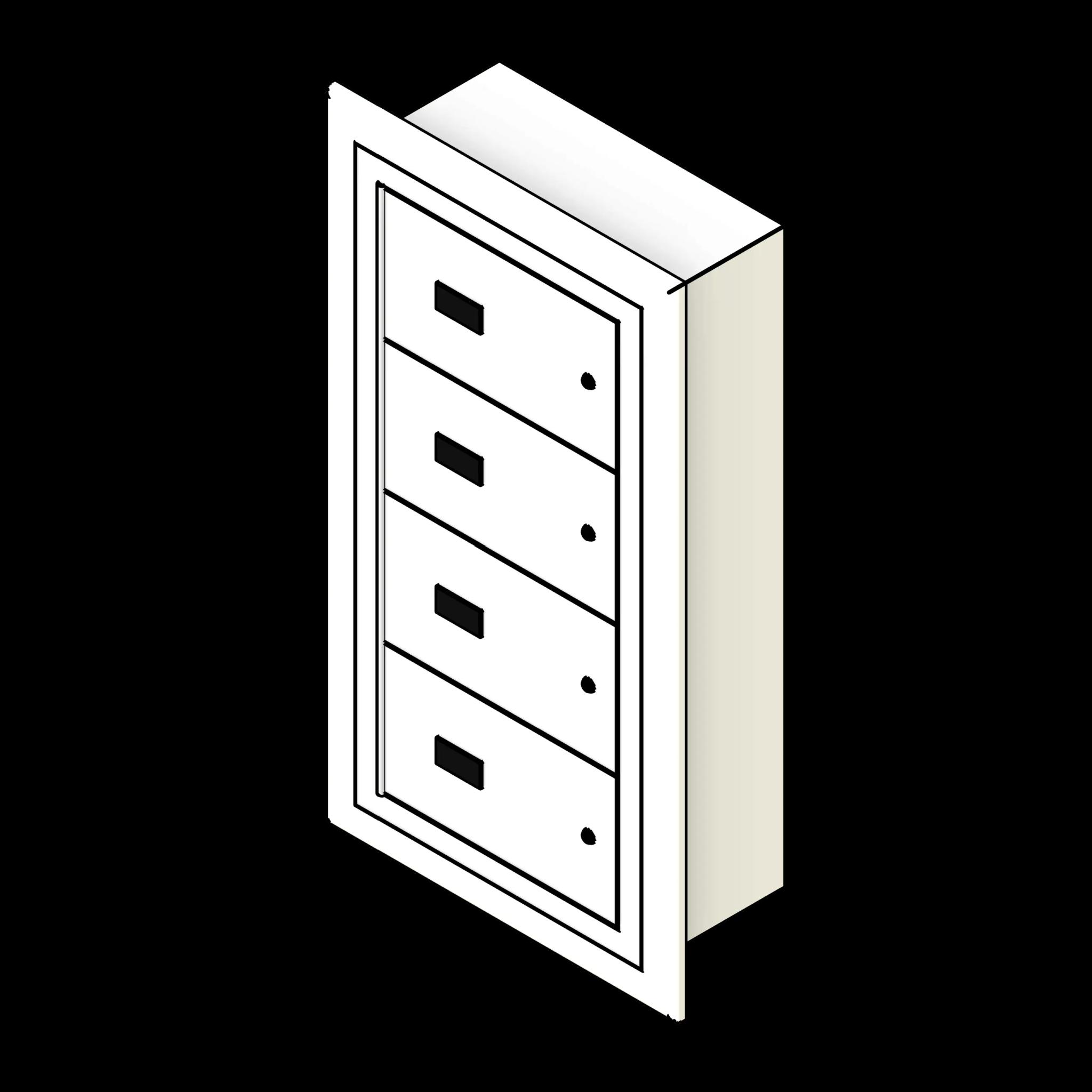  SSG Locker Gun Wall Mounted PCS Flush 1 Column 4 Tier