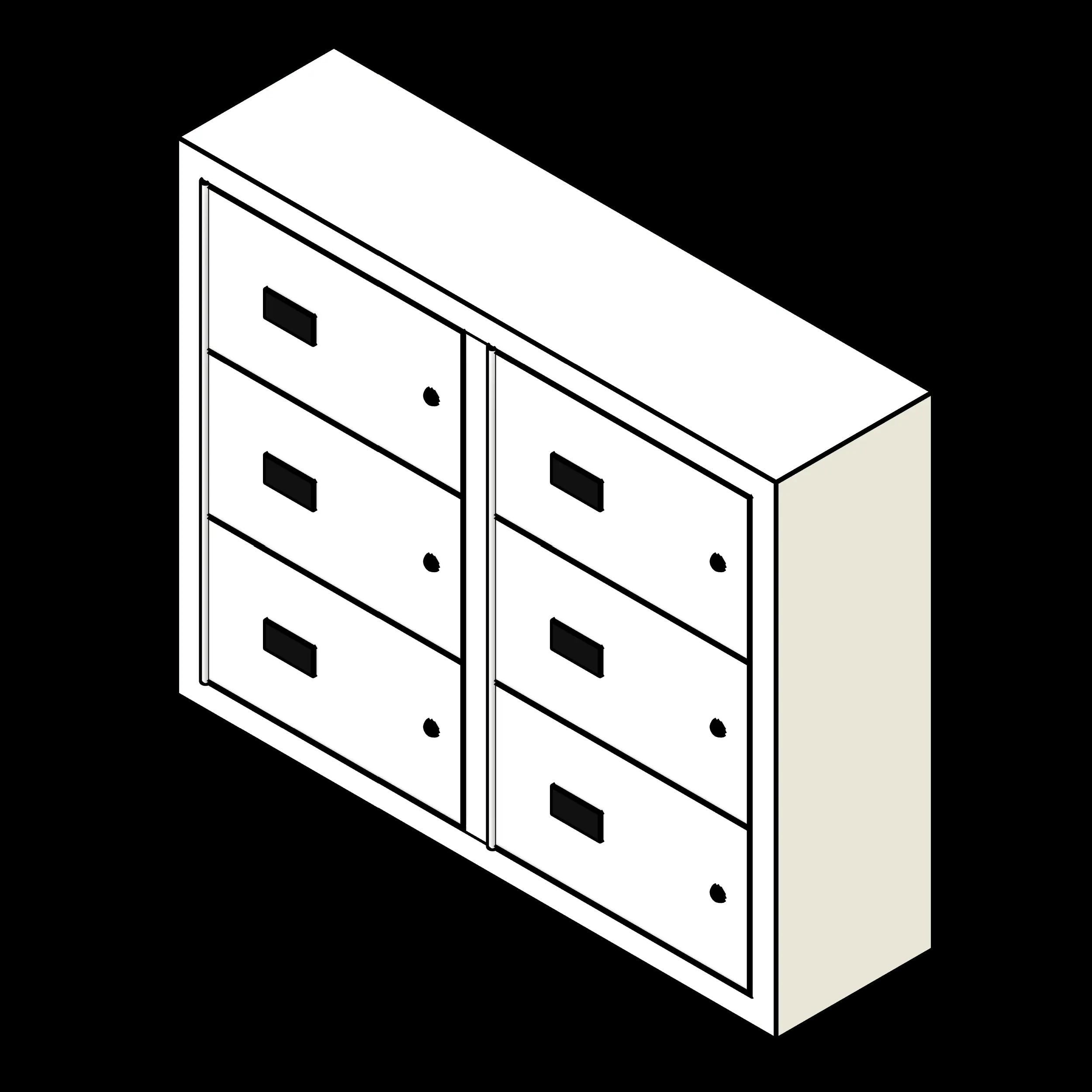  SSG Locker Gun Wall Mounted PCS Surface 2 Column 3 Tier