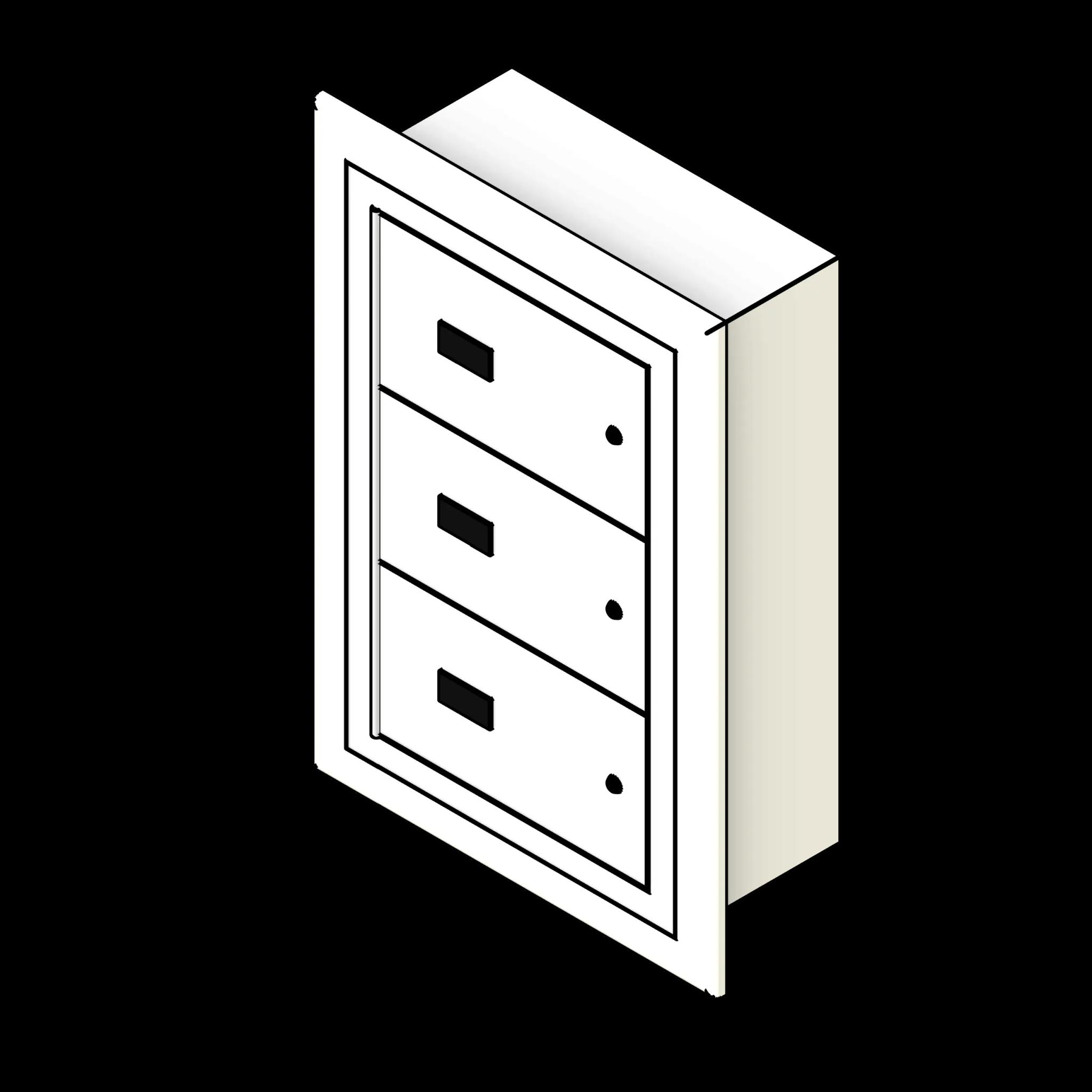  SSG Locker Gun Wall Mounted PCS Flush 1 Column 3 Tier