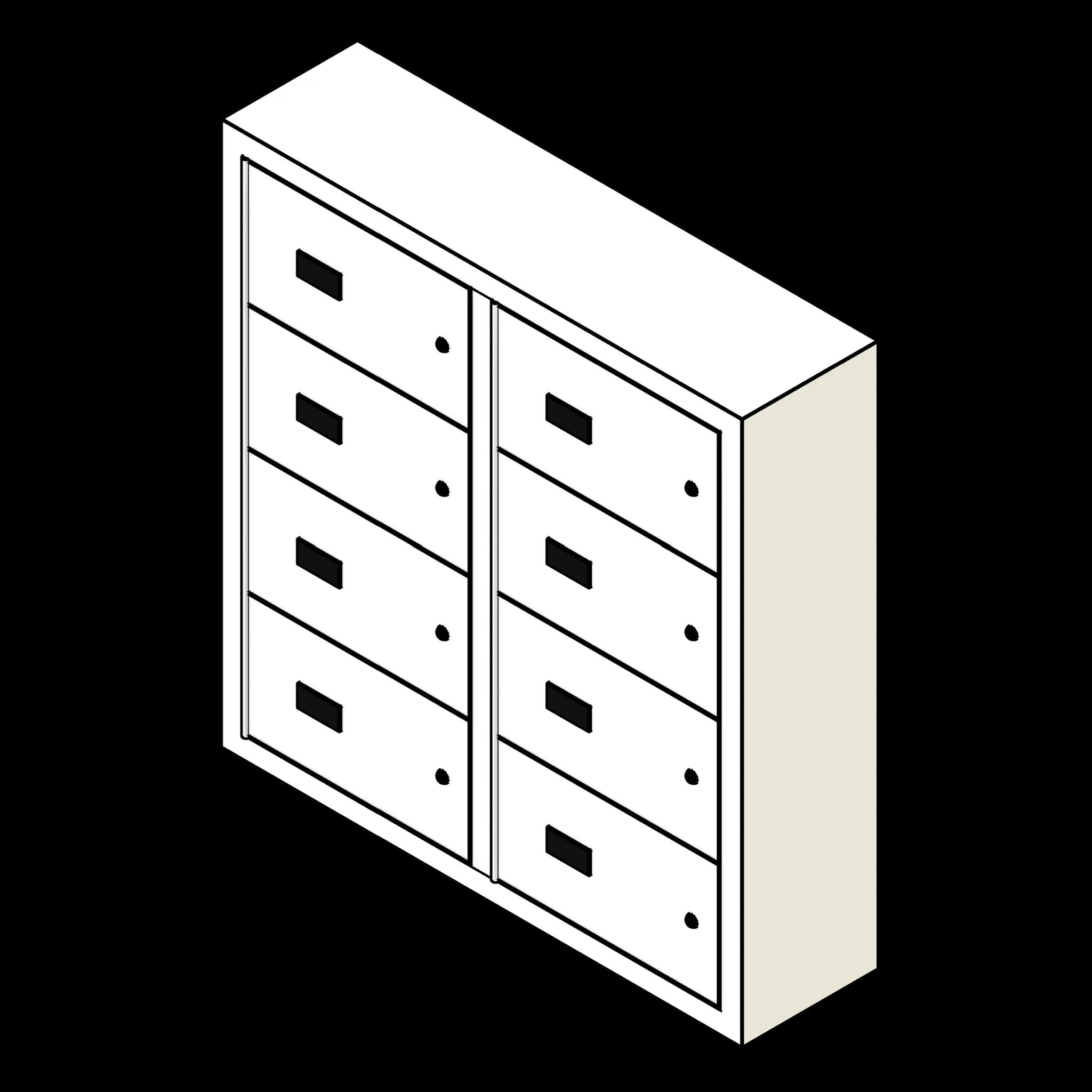  SSG Locker Gun Wall Mounted PCS Surface 2 Column 4 Tier